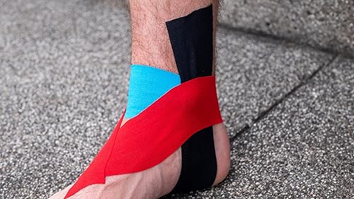 Miniatura 4 de axion Juego de 2 cintas de kinesiología precortadas, 20 cintas deportivas precortadas de 9.8 x 2.0 in, impermeable, agradable a la piel, ideal para