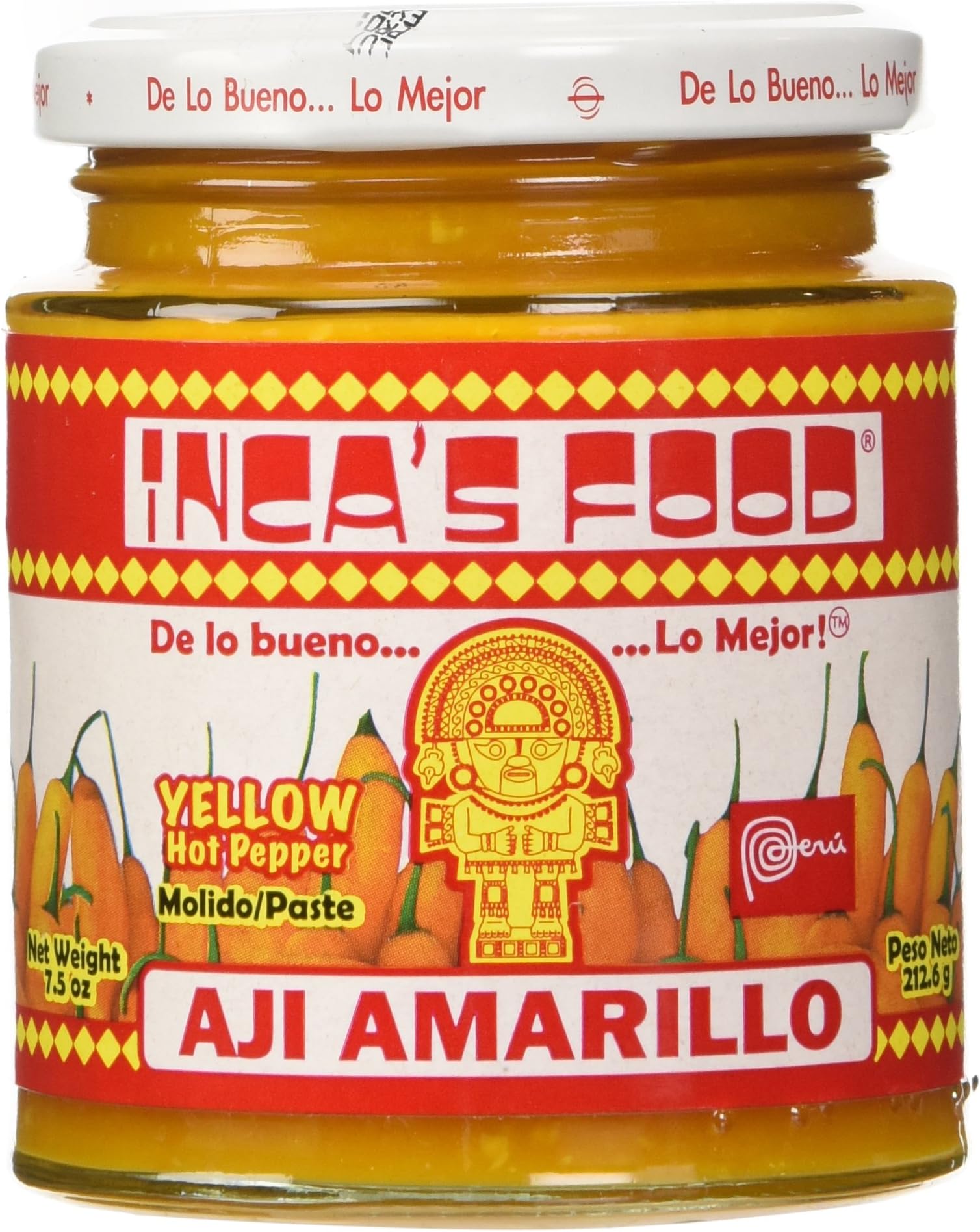 Aji Amarillo Paste - Hot Yellow Pepper Paste, 7.5 Oz Jar - Product of Peru