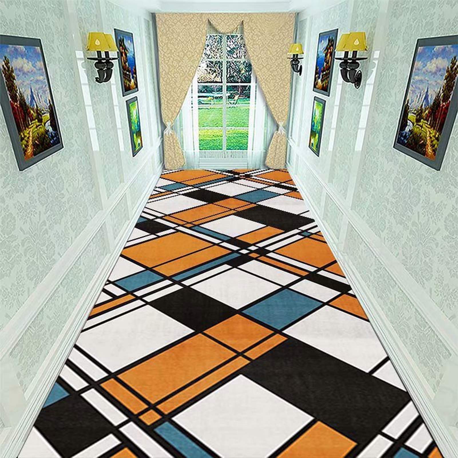 Europejski minimalistyczny dywan, prostokątny dywan do korytarza sypialni salonu kuchni, 80 cm/90 cm/100 cm/110 cm/120 cm/140 cm szerokości (rozmiar: 100 x 200 cm)
