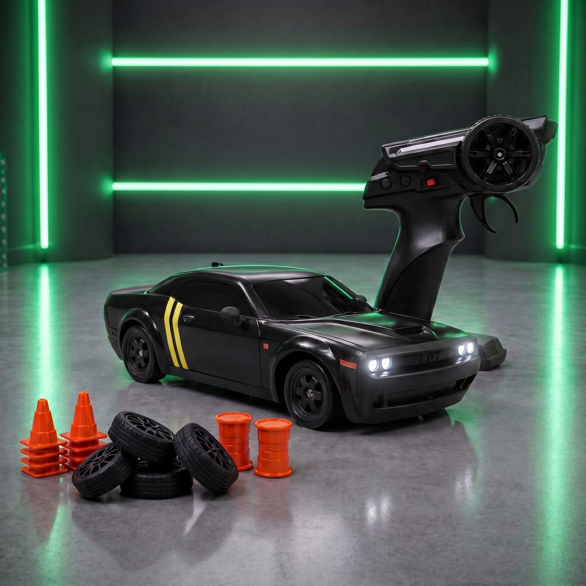 Shadow Remote Control Car | 20Kmph, 2.4Ghz | Rc Drifting Car, Rc Car 4x4, Drift Car Remote Control Range Upto 100m, Race-Ready Build ABS Plastic Body, Multi-Mode LED Lights (Tarmac Black)-image-10