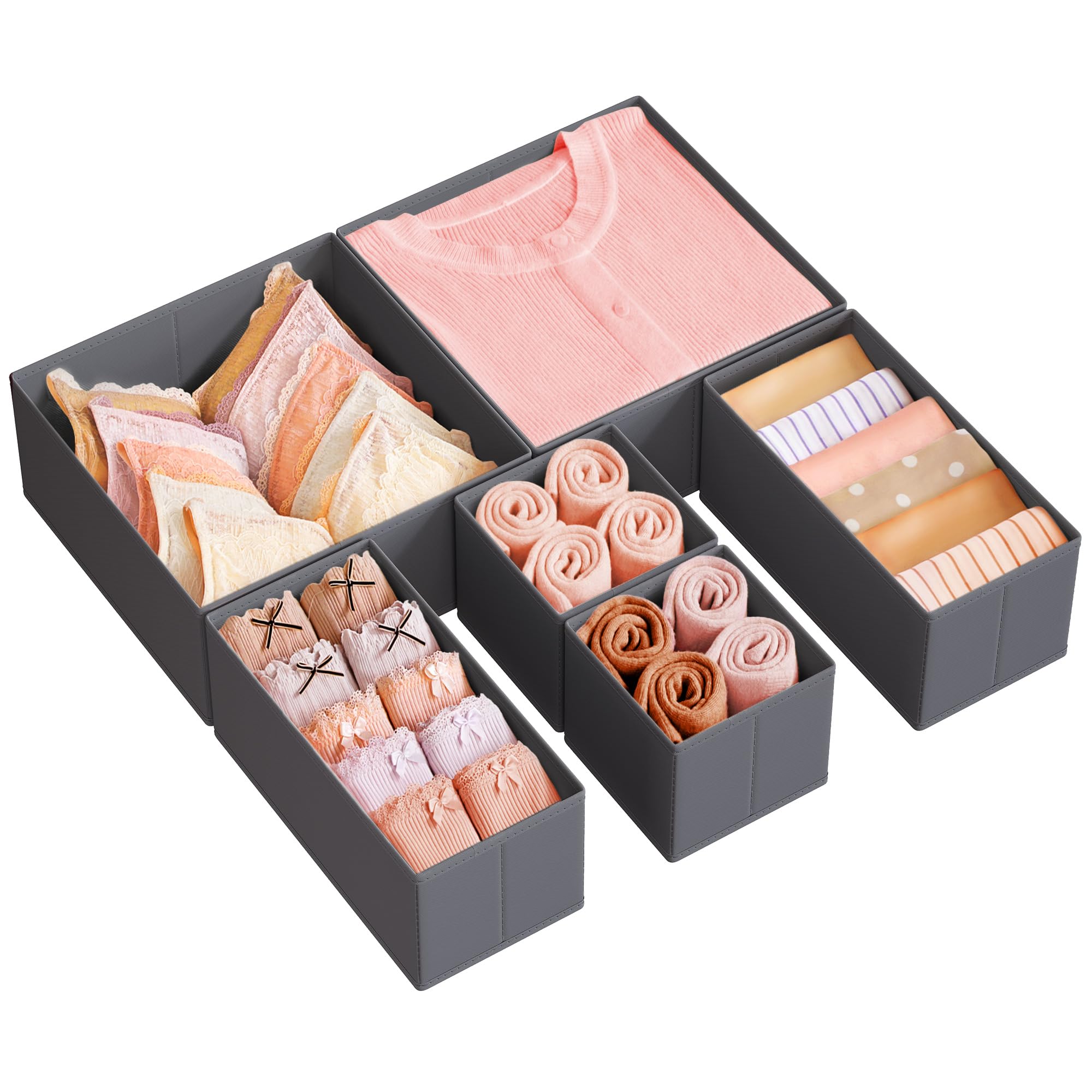 SONGMICS Fabric Drawer Organizers - Slate Gray URDZ06G