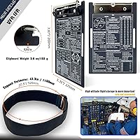 Vista 7 de Portapapeles de metal de aviación, tabla de clip de aluminio colgable, práctico soporte para bolígrafo, rodilleras de vuelo de grado aeronáutico