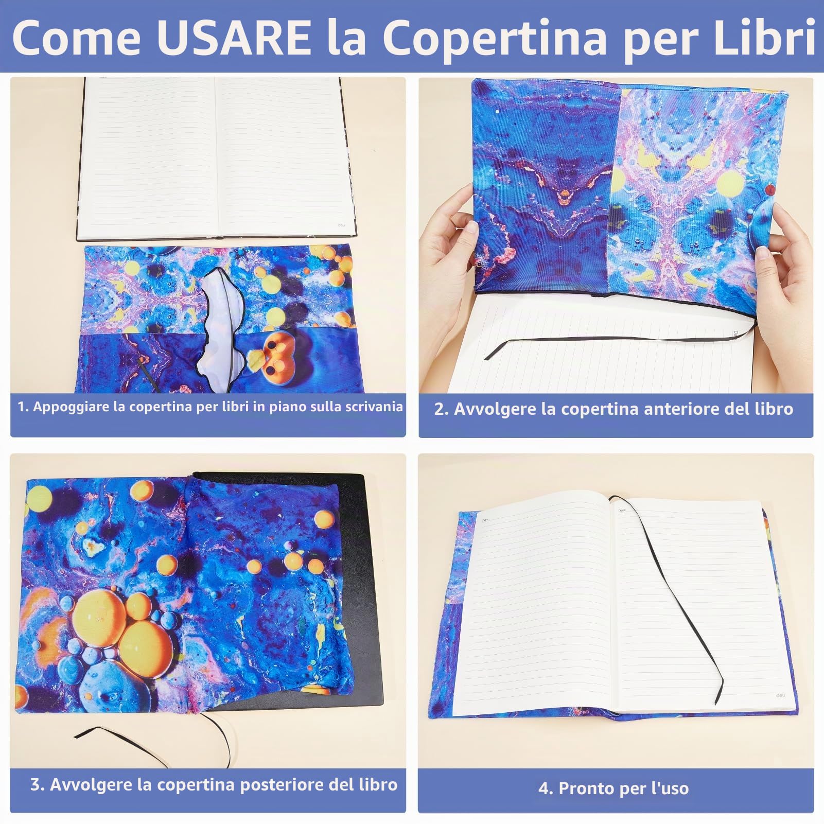 CRASPIRE Copertina per Libri Elasticizzata A Forma di Tartaruga Animale Marino Lavabile Riutilizzabile Grande in Nylon Adatta per Libri con Copertina Rigida da 9 x 11 Pollice per Studenti in Classe