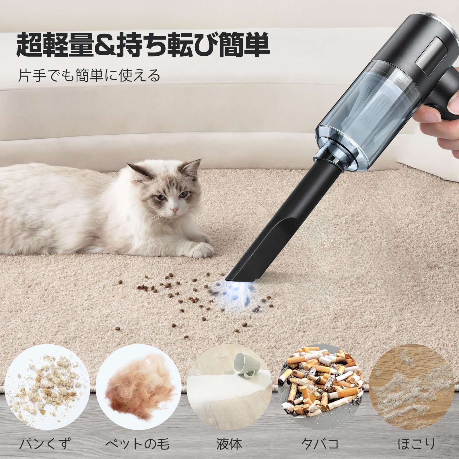 102-G様 Amazon.co.jp: ハンディクリーナー 多機能 車用掃除機 コードレス USB