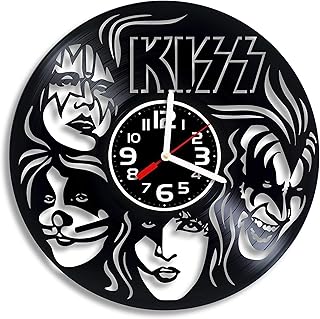 Kiss band vinyl wall clock, Kiss band design gift for any occasion, Christmas, Valentine's Day, Birthday, Holiday, Housewarming Present