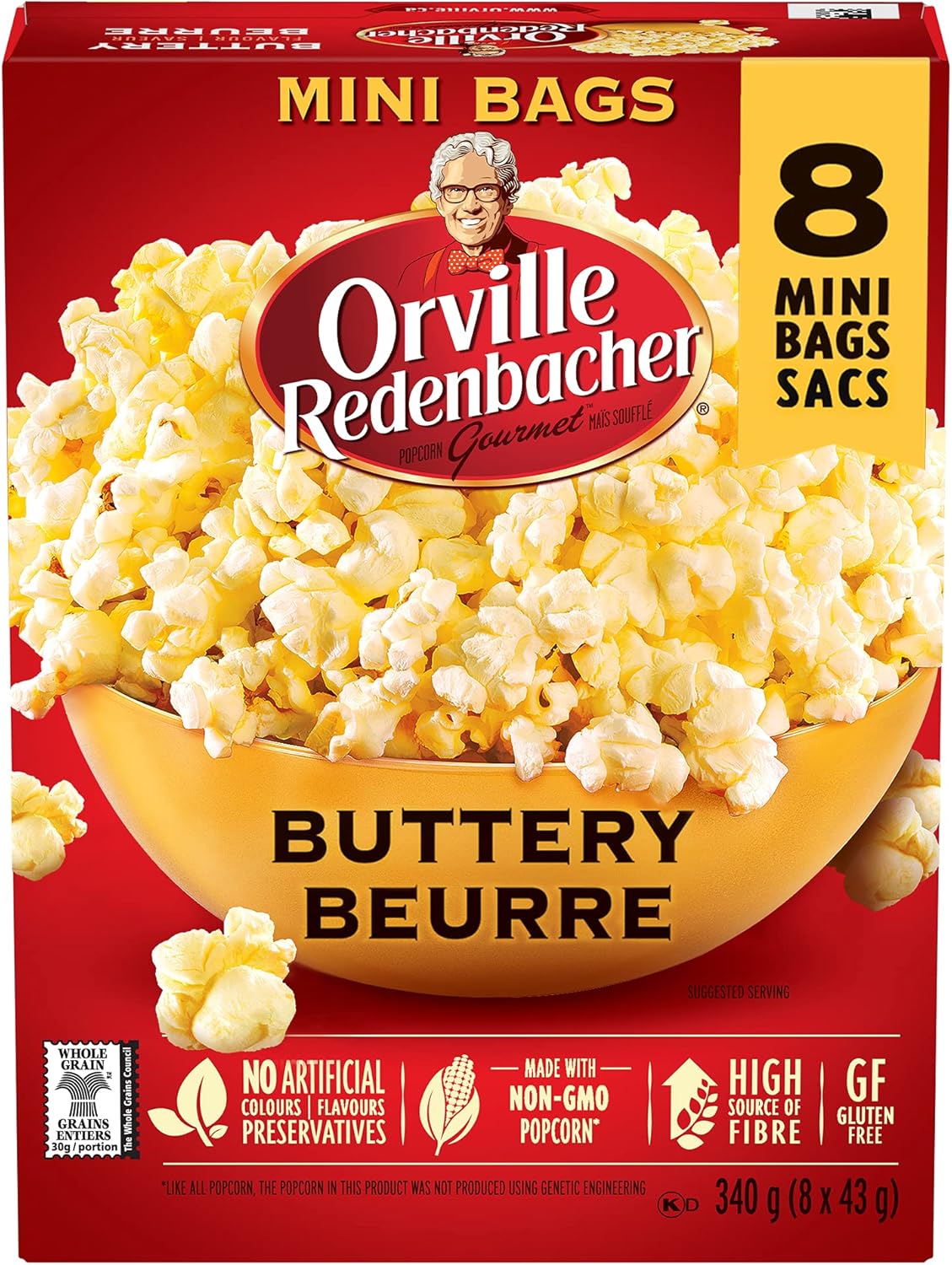 Orville Redenbacher Buttery Microwave Popcorn (8 x 43 Gram Mini Bags
