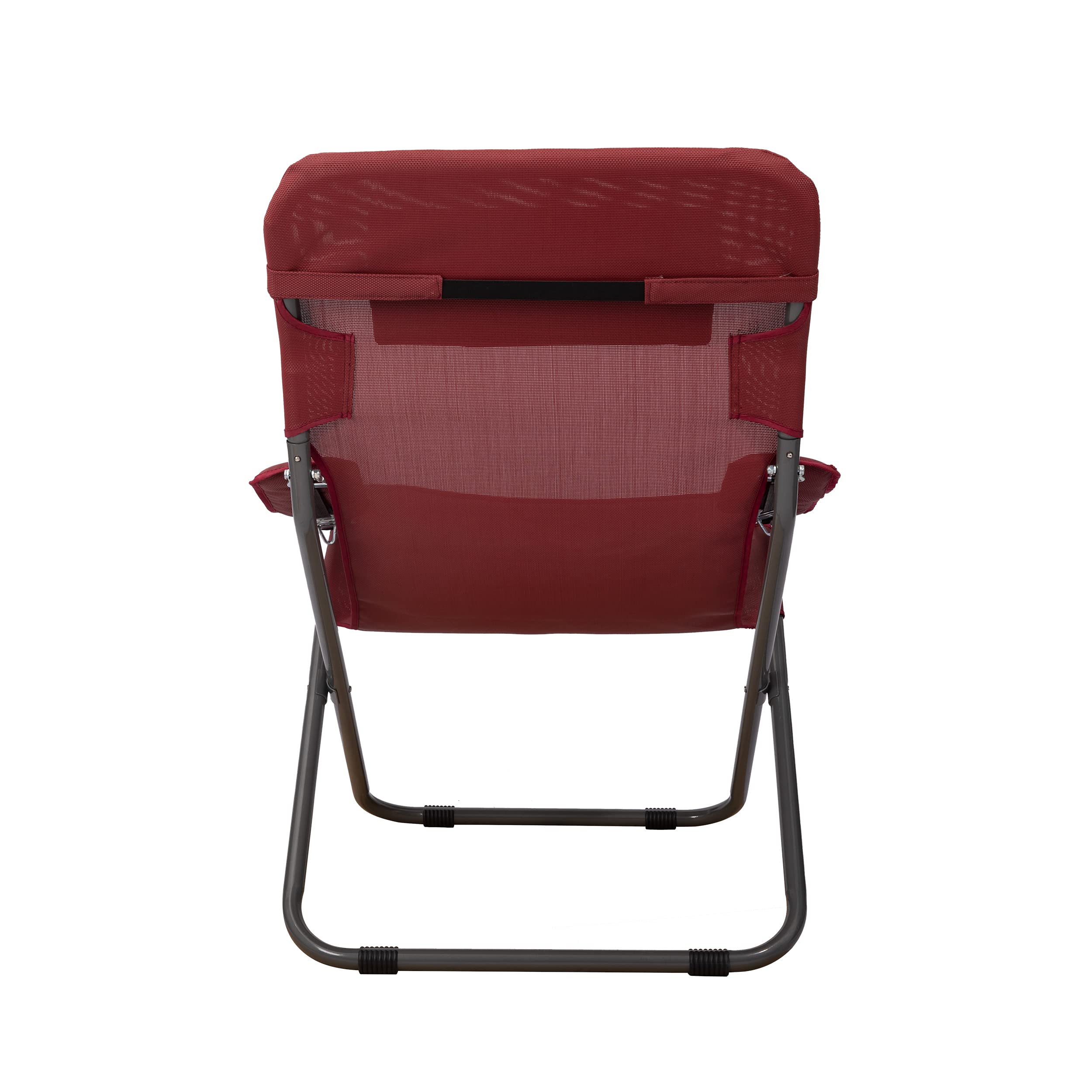 HOMECALL - Silla de camping plegable con respaldo ajustable de textileno 2 × 1, rojo