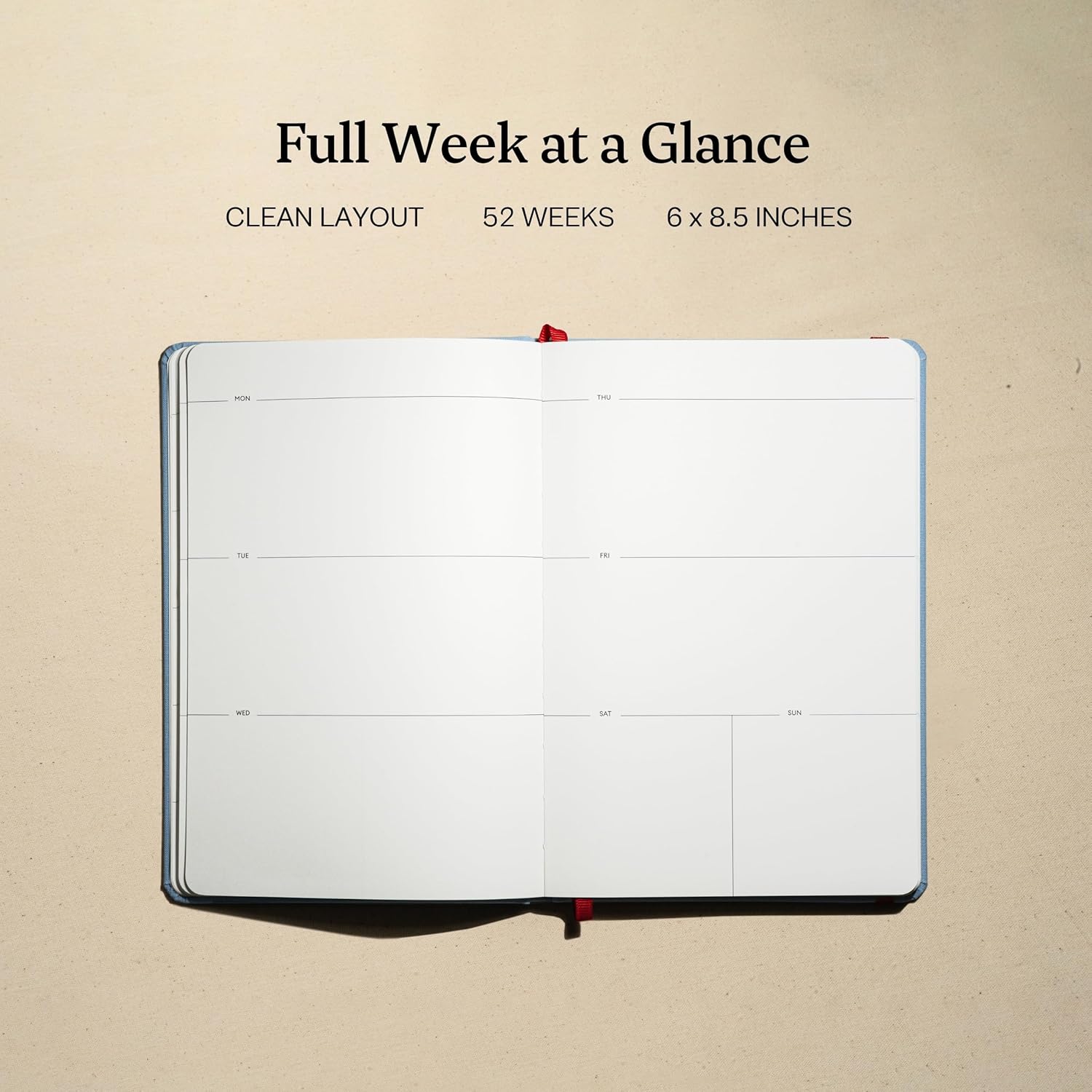 Kunitsa Co. Undated Planner - Hardcover, with Habit Tracker & Goal Setting - Weekly, Full Year (Blue) - Image 4