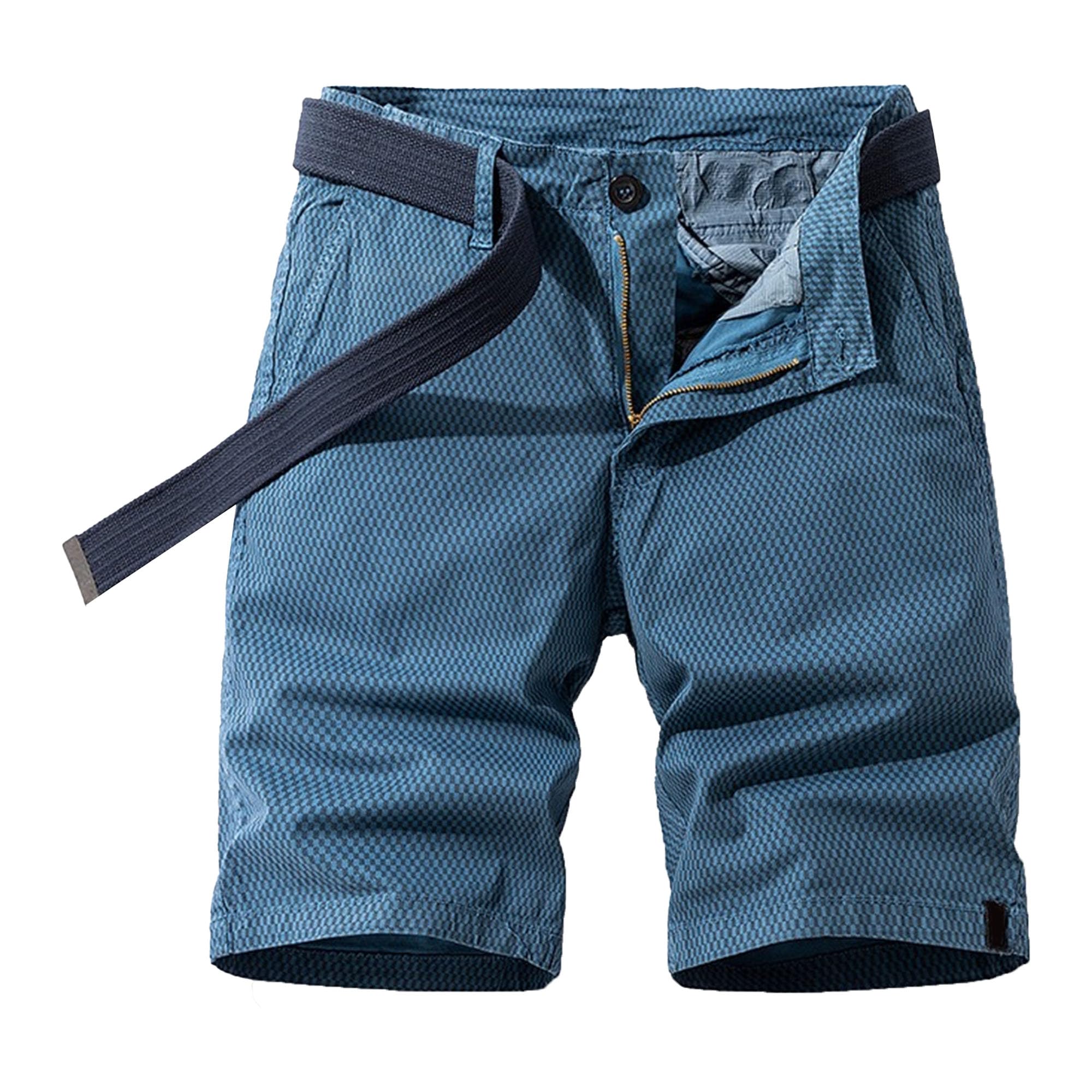 Short cargo en sergé de coton bleu style militaire coupe décontractée - 6