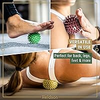 Vista 5 de HELDSON® 3 Spiky Massage Balls Set [Soft, Medium, Firm] - Foot Roller Massager Spikes - Spike Trigger Point Ball for Back Pain Relief & Feet