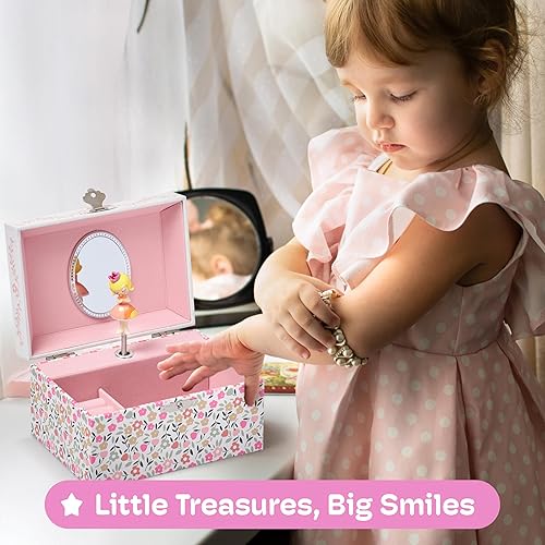 Miniatura 9 de Jewelkeeper Caja de almacenamiento musical de joyería para niña con unicornio giratorio diseño de arcoíris con purpurina y estrellas The Beautiful