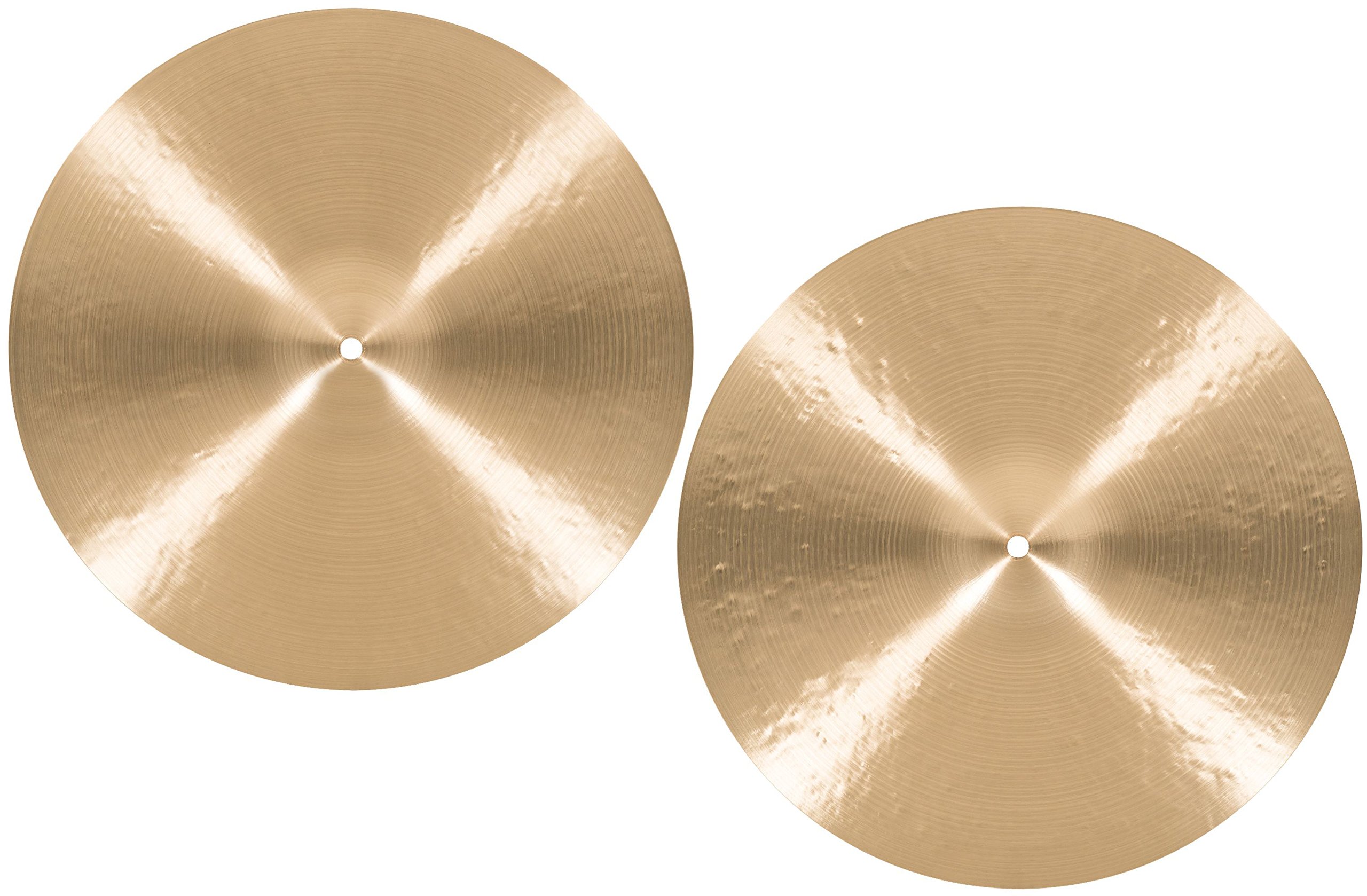 Meinl Cymbals Byzance Traditional Hihat Medium 16 Zoll (Video) Schlagzeug Becken – Paar – (40,64cm) B20 Bronze, Traditionelles Finish (B16MH)