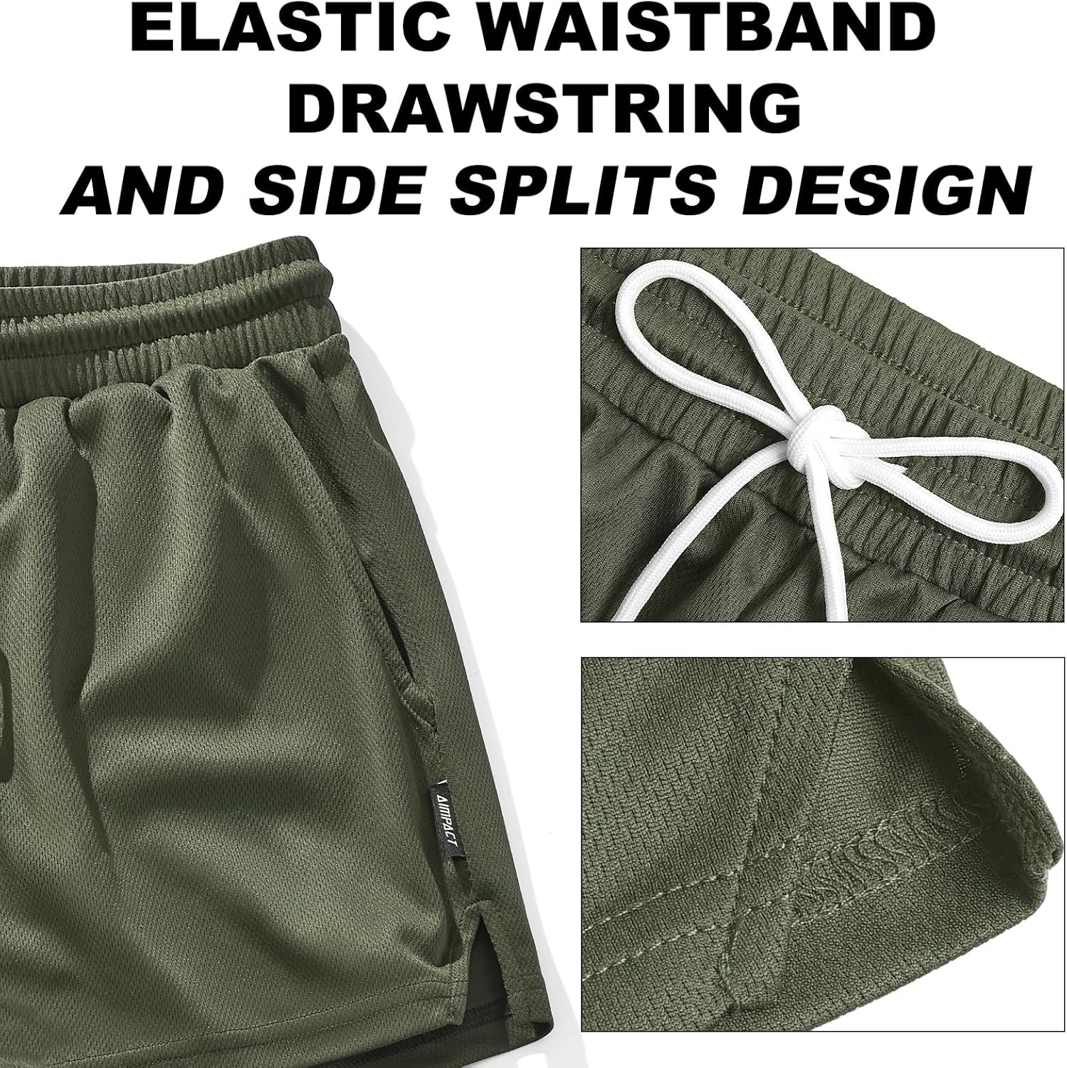 AIMPACT Mens Mesh Running Shorts 3 Inch Quick Dry Lightweight Gym Workout Athletic Shorts for Men with Pockets - Image 4