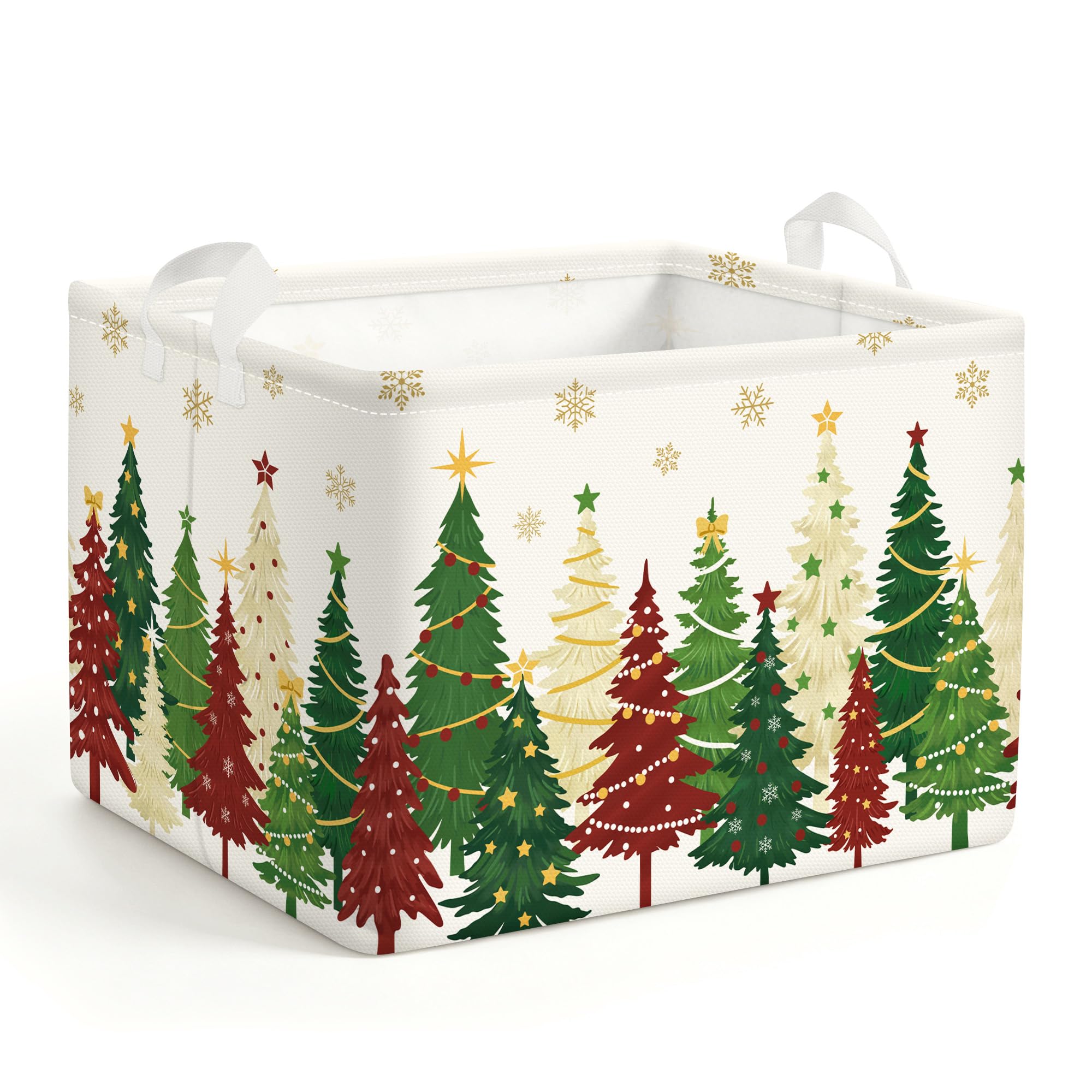 HUUMONSS Cute Christmas Tree Gift Basket Christmas Eve Toy Box, Golden