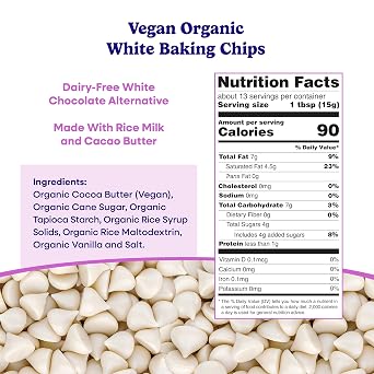 Pascha, Organic White Rice Chocolate Baking Chips, 7.1 Ounce