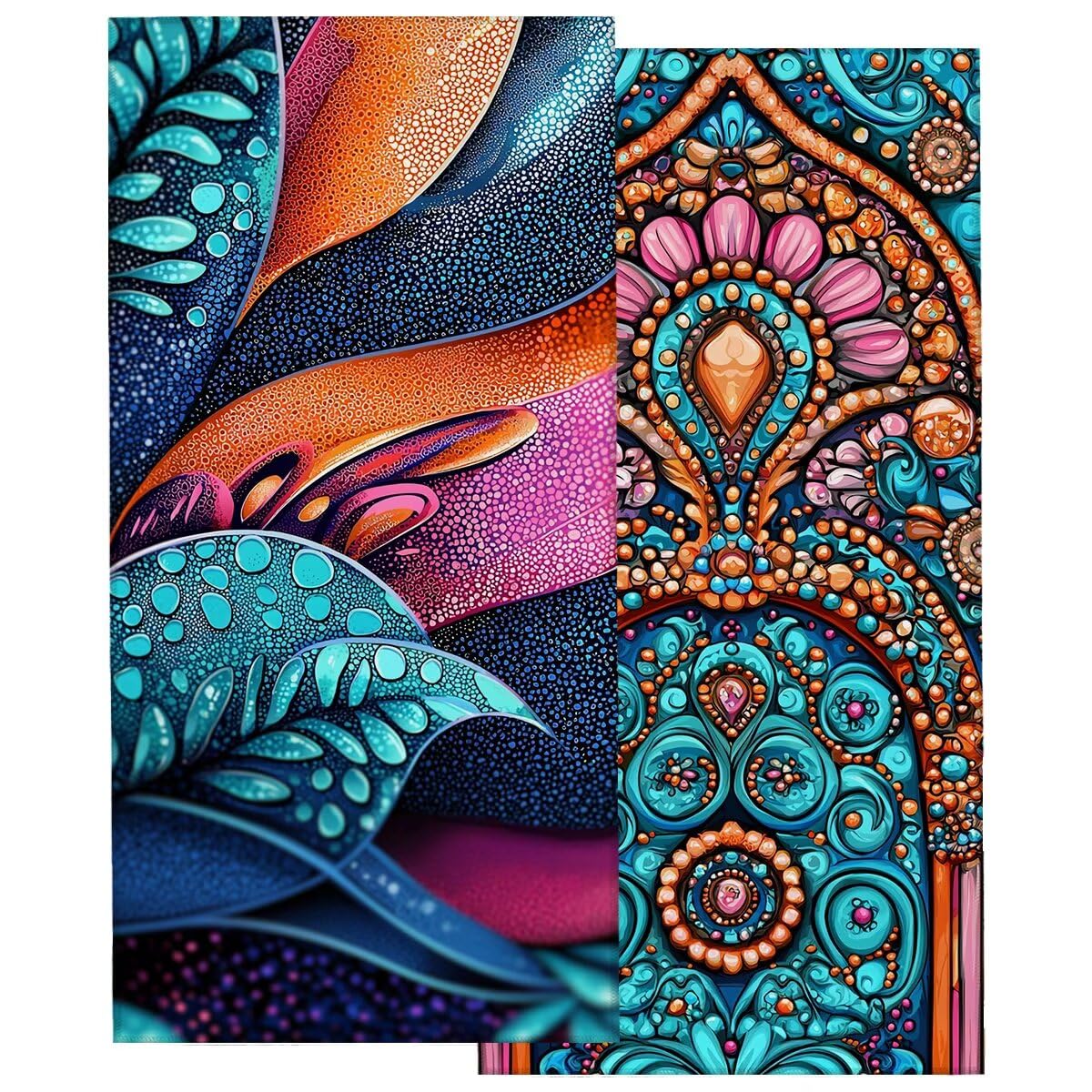 Ręcznik plażowy z mikrofibry, duży ręcznik kąpielowy 100 x 220 cm, zestaw 2 szt. szybkoschnących skandynawskich prześcieradeł kąpielowych, odporne na piasek ręczniki plażowe z mikrofibry do podróży