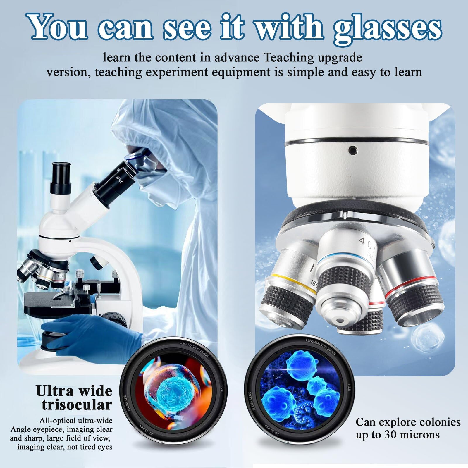 Triocular Microscope Snapklik.com : Crspexil 40X-2000X Microscopes Triocular For Kids ...