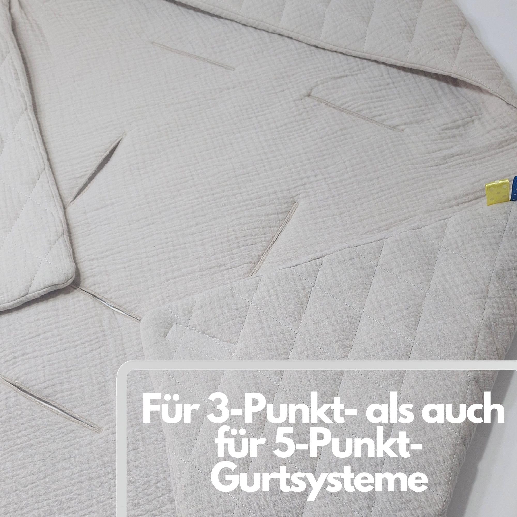 Musselin Einschlagdecke Baby für Babyschale & Kinderwagen - Universal 3/5-Punkt-Gurt - 100% Baumwolle, 78x78cm - Leichte Babydecke Sommer & Frühling