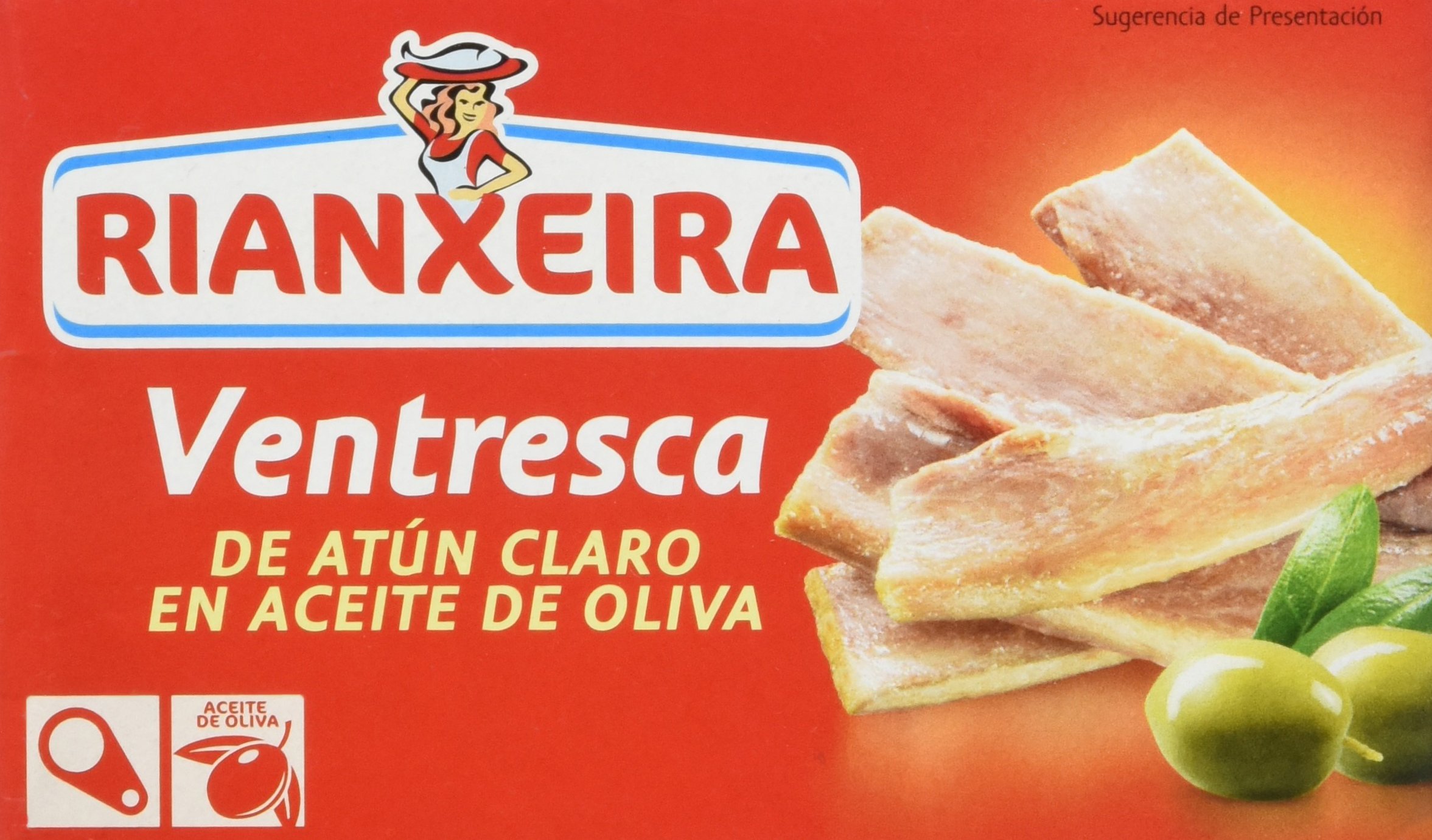 Rianxeira 1254 - Ventresca de Atún Claro en Aceite de Oliva , pack de 5 x 111 gr - Total: 555 gr