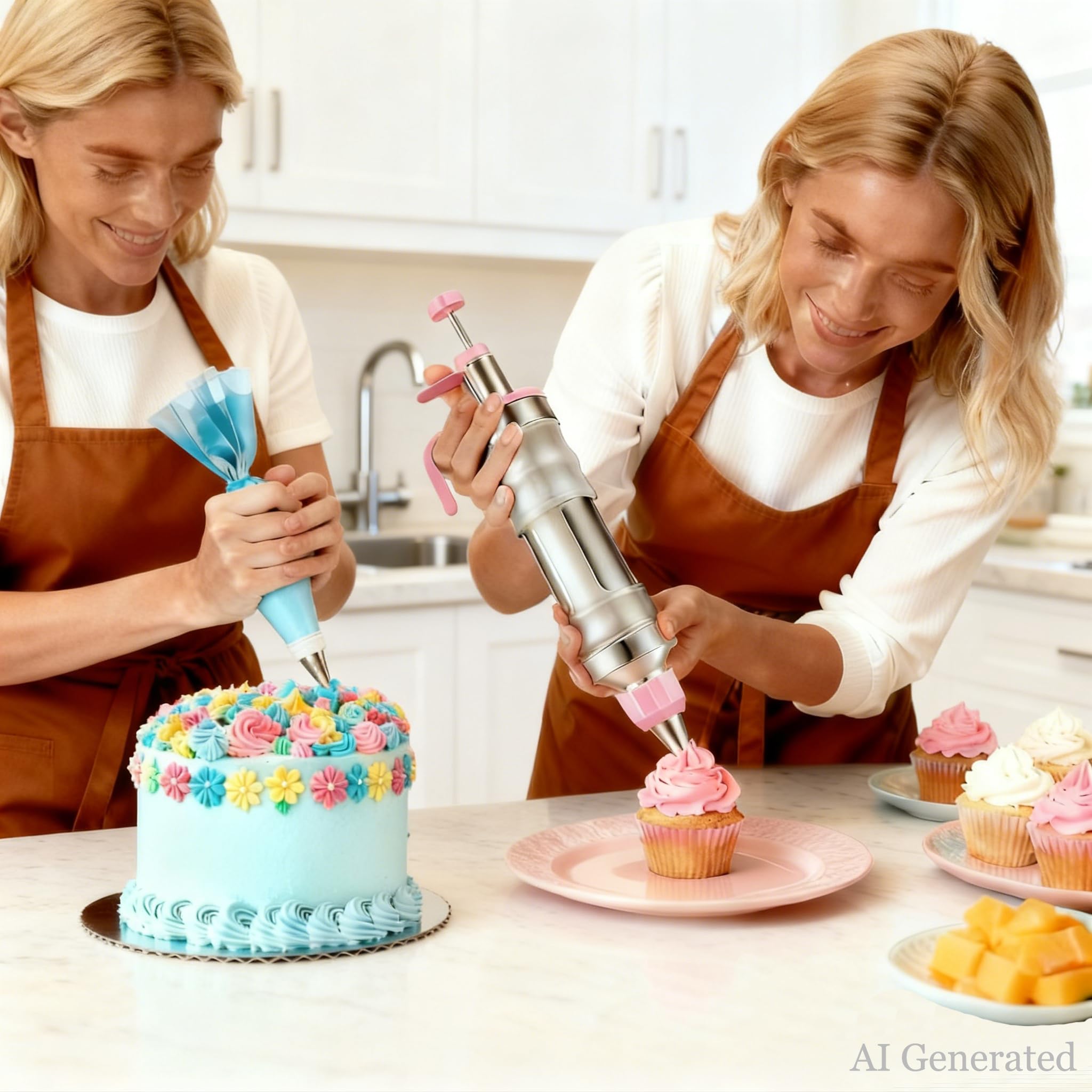 Kuchendekorations-Werkzeug-Set, Dessert-Spritzen-Set mit Aufbewahrungsbox, Spritzbeutel und Spritztüllen-Set für Kekse, Cupcakes und Kuchen, Zuckerguss, Fondant, Dekoration für Anfänger oder Profis