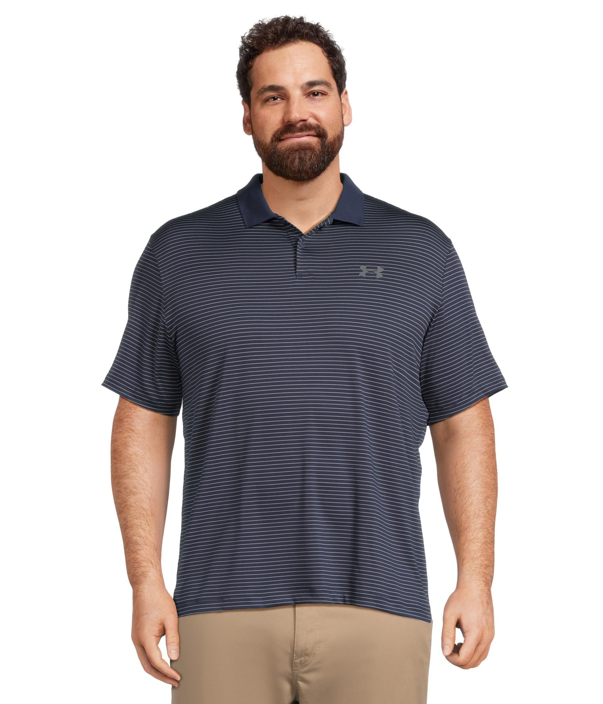 Under Armour - Mens Perf 3.0 Stripe Polo, Color Midnight Navy (410), Size: XXX-Large x Tall