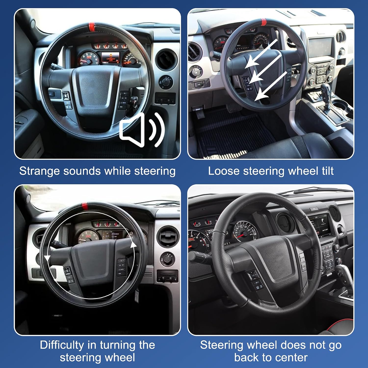 Front Interior Dashboard Louvre AC Heater Air Vent Compatible with Ford F Series 150 2009-2014 Ford Lobo 2009-2014 Replacment for OE 9L3Z-19893-AA 4PCS(Black)
