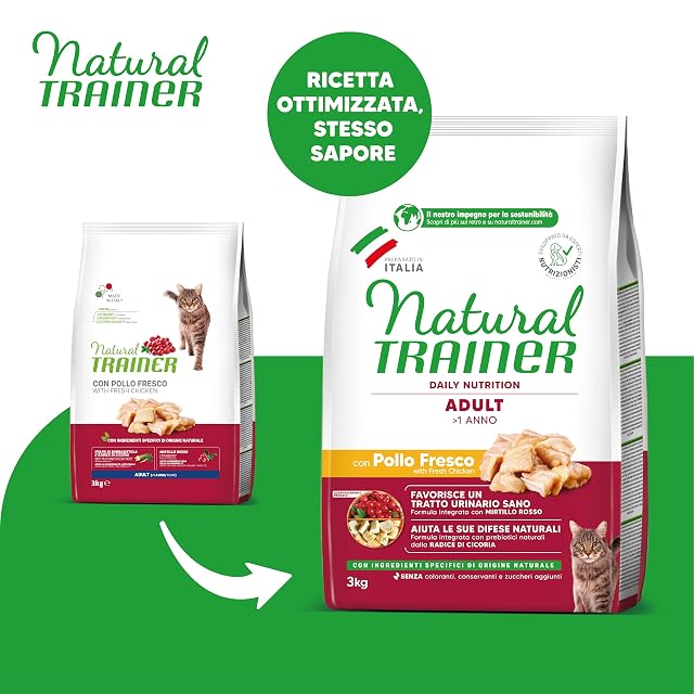 Foto 2 de 8 de Natural Trainer - Pienso para Gatos Adultos con Pollo - 3kg