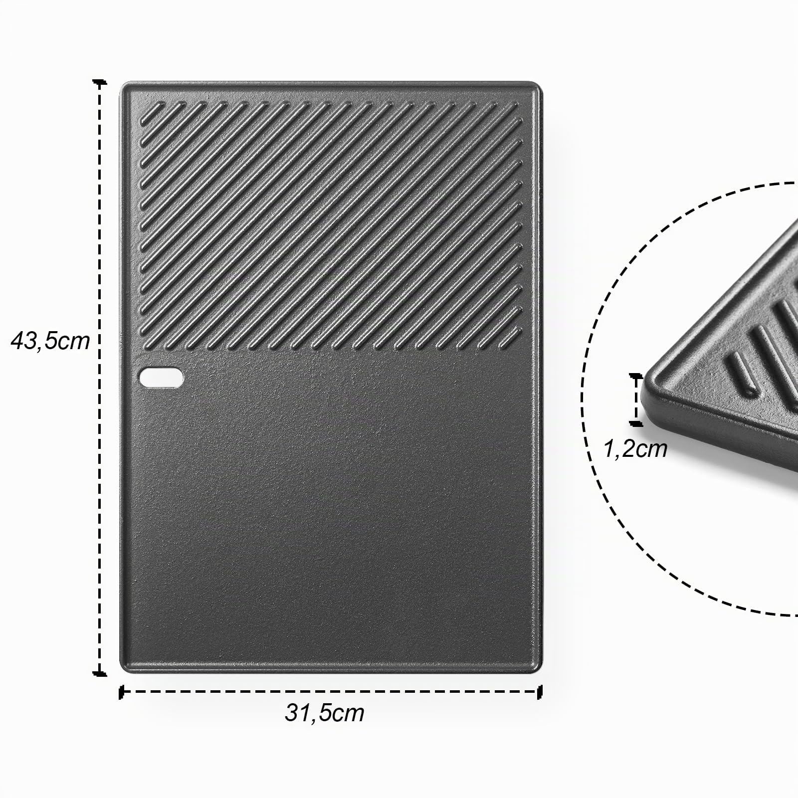 Plancha de hierro fundido para parrilla Landmann Triton 3 y 4 quemadores, Enders Boston 4, Enders Monroe PRO 4, Enders Boston 6 parrilla de gas, 43,5 x 31,5 cm parrilla para Broil King Baron, Crown,