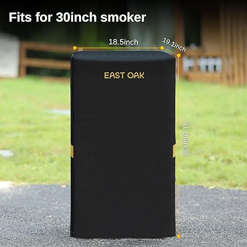 Miniatura 7 de EAST OAK Ahumador eléctrico de 30 pulgadas con cargador de virutas de madera lateral y resistente PVC 600D impermeable resistente a los rayos UV