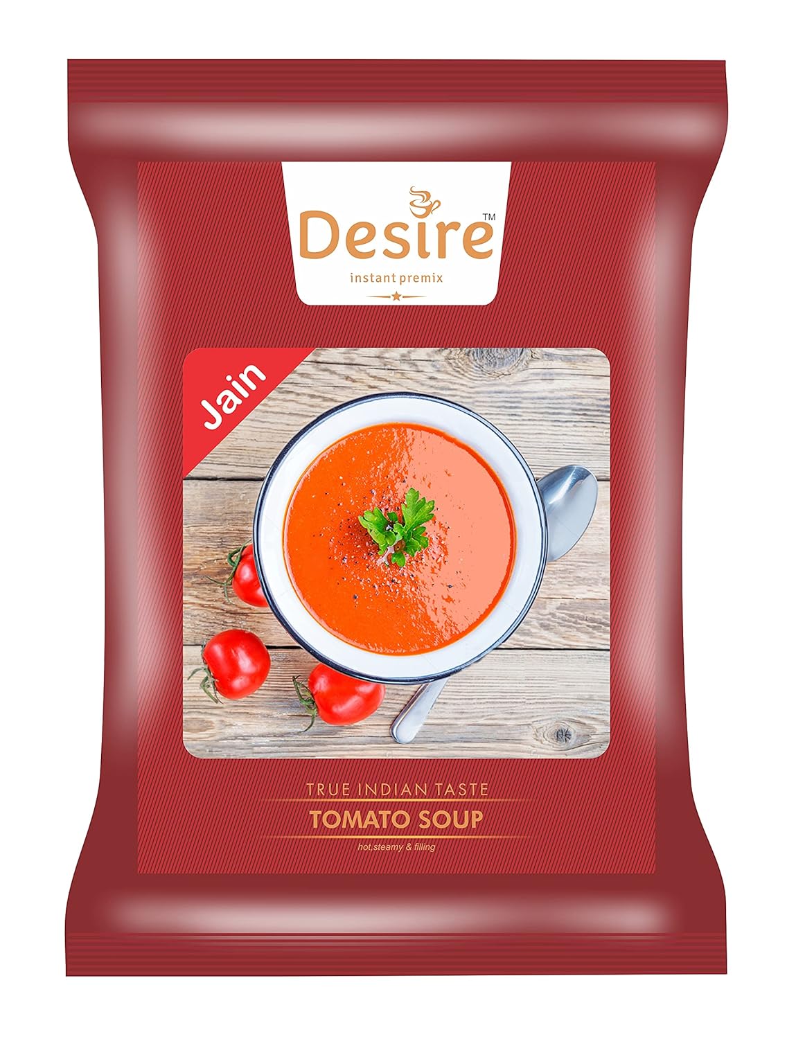 Desire Instant Tomato Soup premix(Jain), 500gms, for Both Manual and
