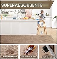Vista 5 de Alfombras y tapetes de cocina antideslizantes, lavables, alfombras corredoras absorbentes para cocina, parte delantera del fregadero, tapetes