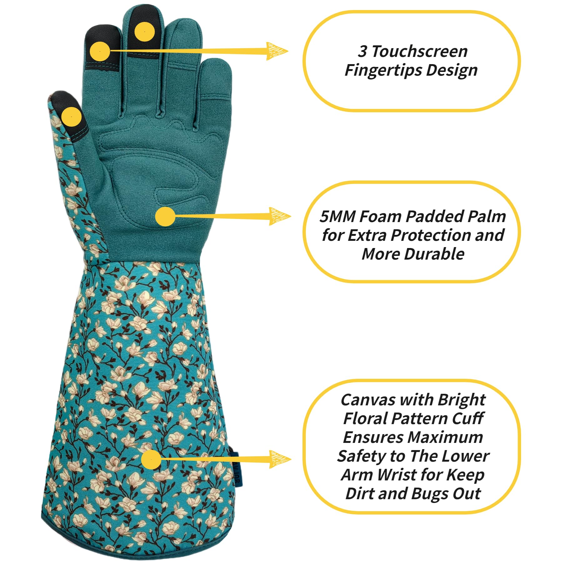 Guantes de jardinería multiusos, guantes de jardín de cuero sintético para mujer, guantes de trabajo, regalos de jardinería y regalos de jardín (azul lago, grande)