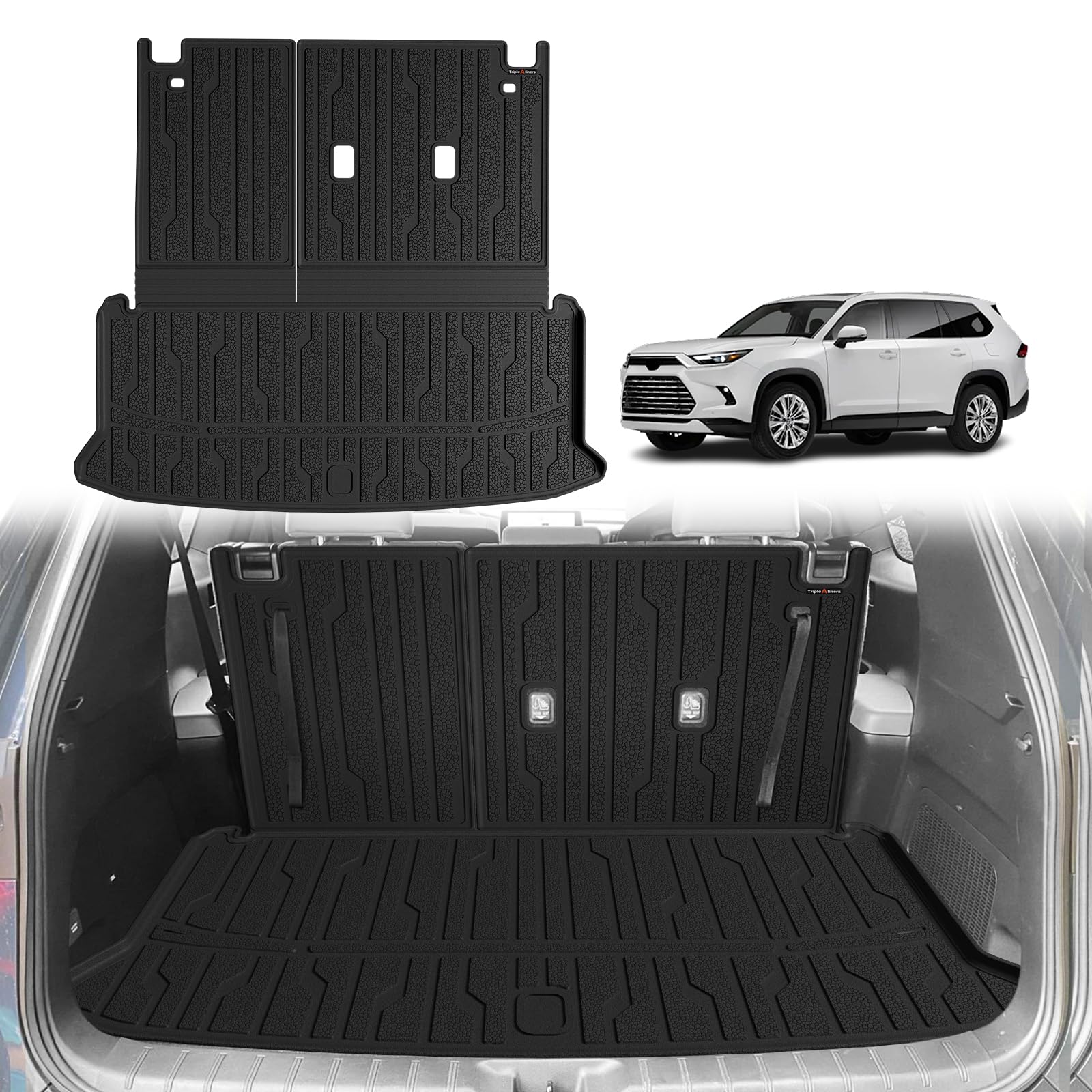 TripleAliners Trunk Mat w/Backrest for 2024-2026 Toyota Grand Highlander