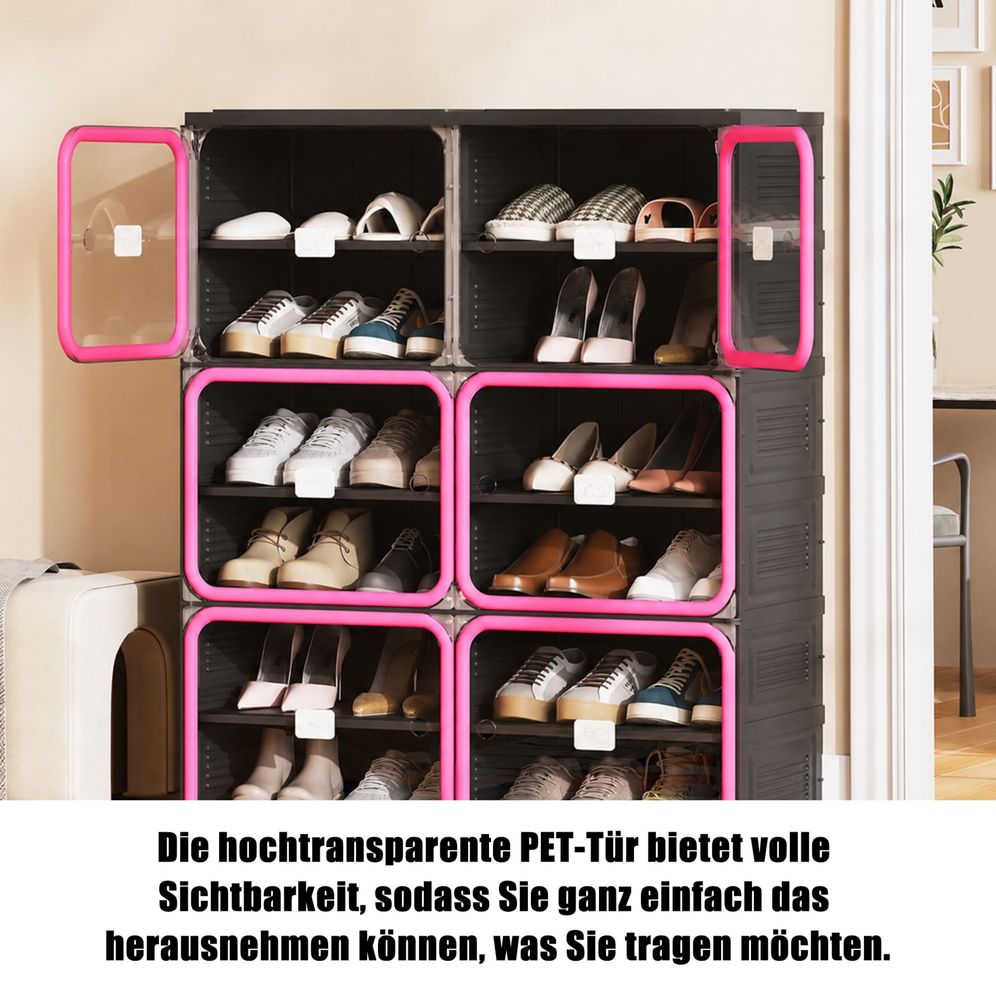 Scarpiera modulare a 6 scomparti, scarpiera per 24 paia di scarpe