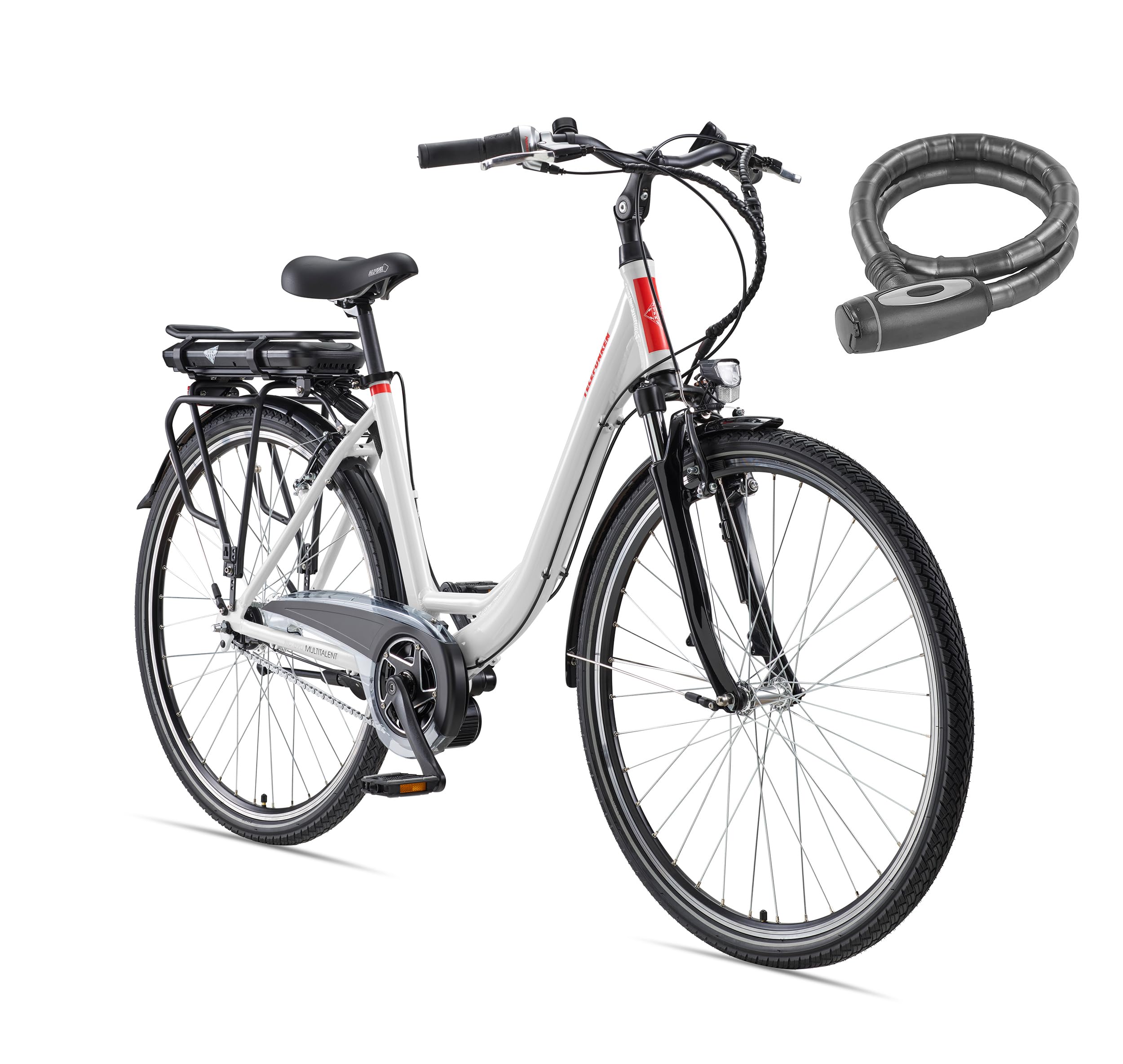 TELEFUNKEN E-Bike Damen 28 Zoll, Elektrofahrrad Alu mit 7-Gang Nabenschaltung - Pedelec Citybike, Mittelmotor 250W & 13Ah / 36V Lithium-Ionen-Akku, RC890 Multitalent