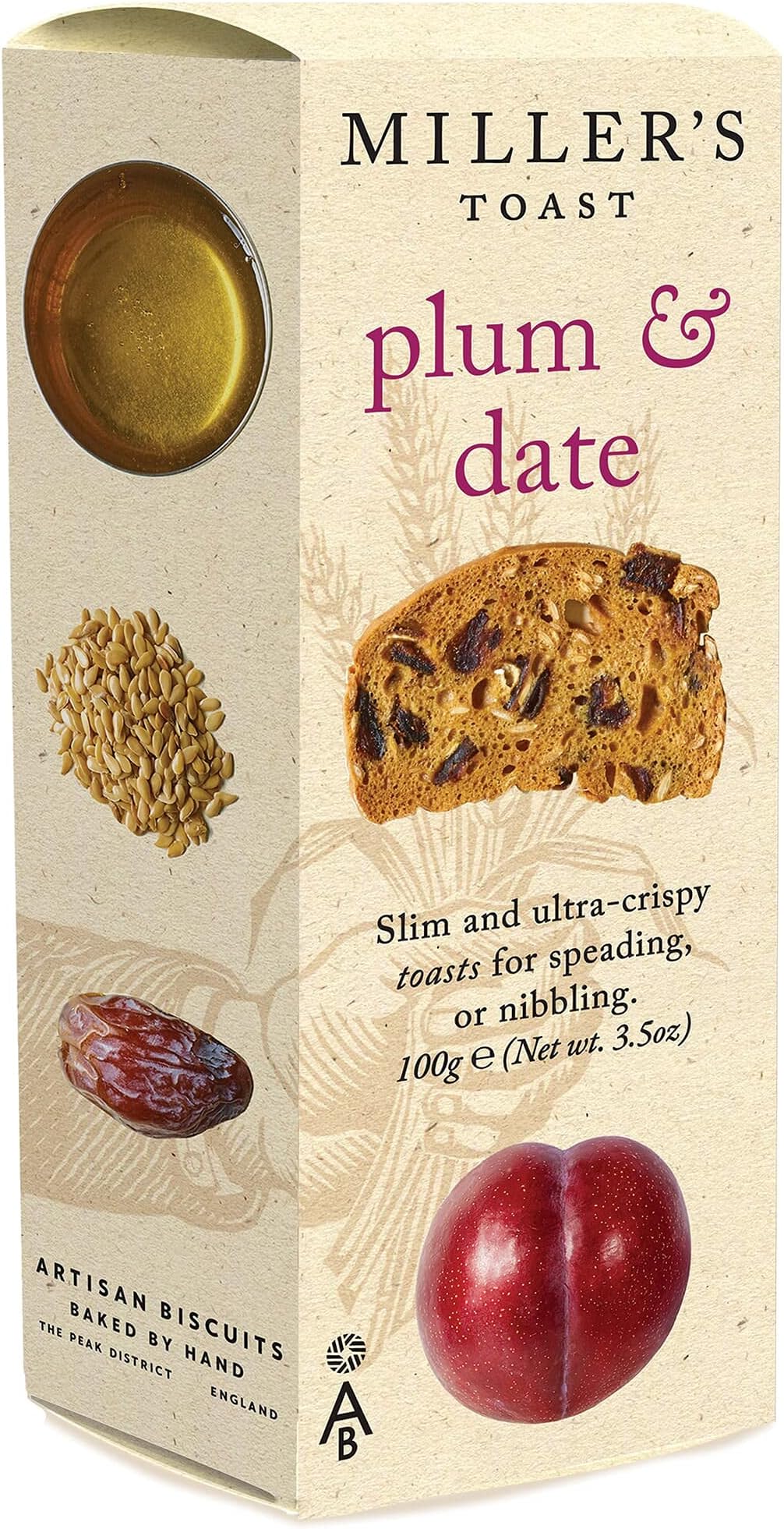 Miller's Toast Plum & Date - 6x100g
