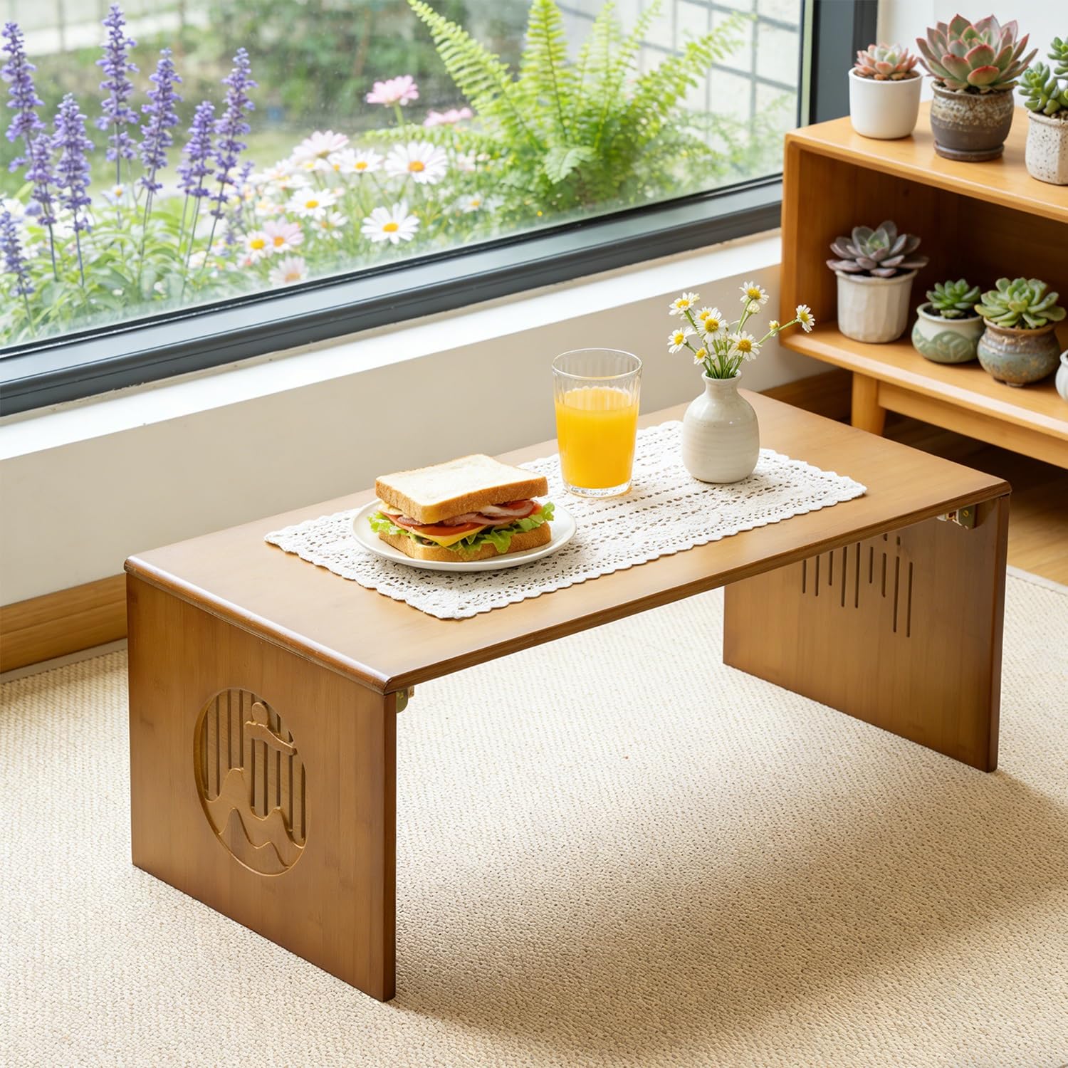 Table basse pliante pour s'asseoir par terre sans montage pour studio encombré