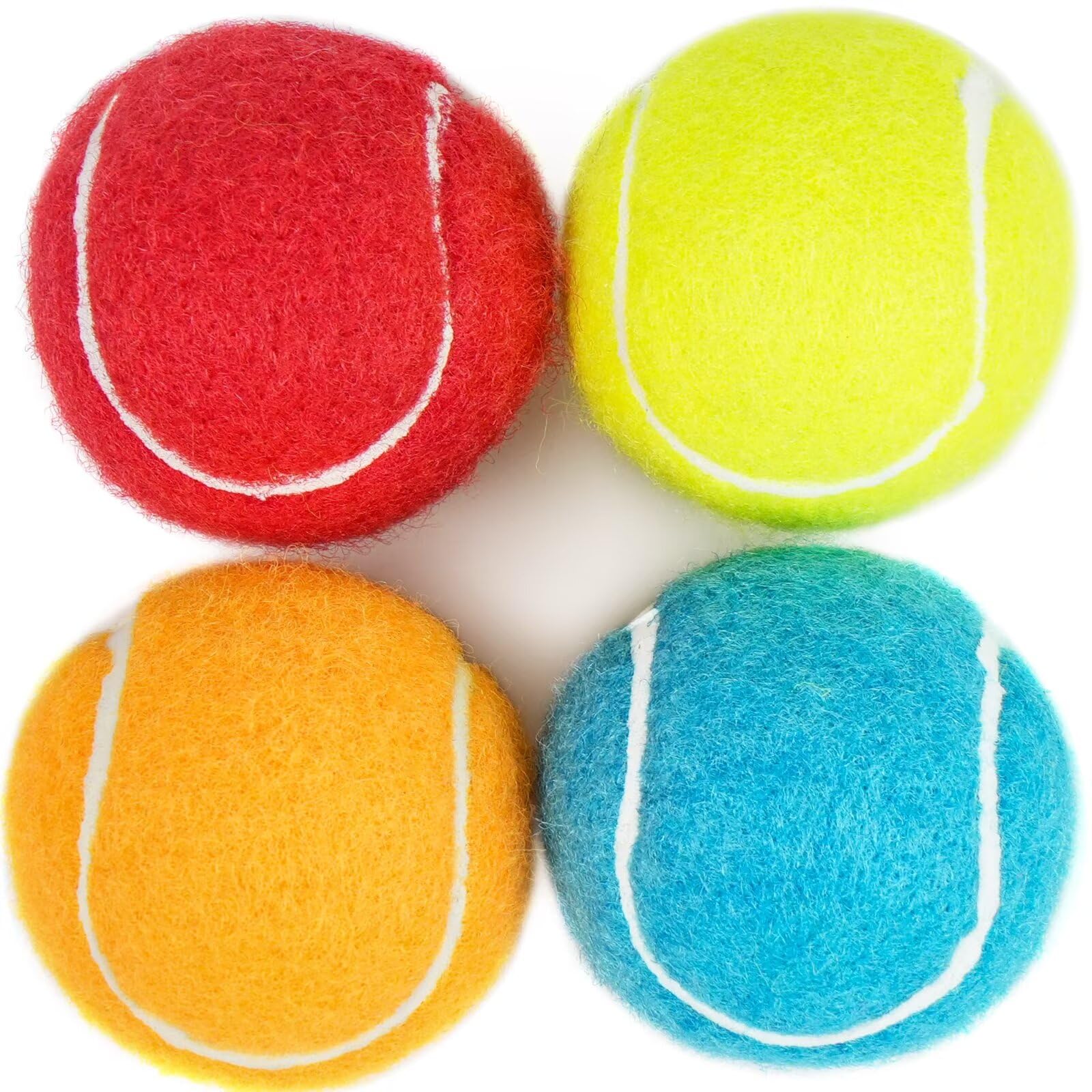 Prime Pets Dog Tennis Balls 4 Pack 2 Durable High-Bounce Mini Tennis Balls for Dogs Squeaky Dog Ball