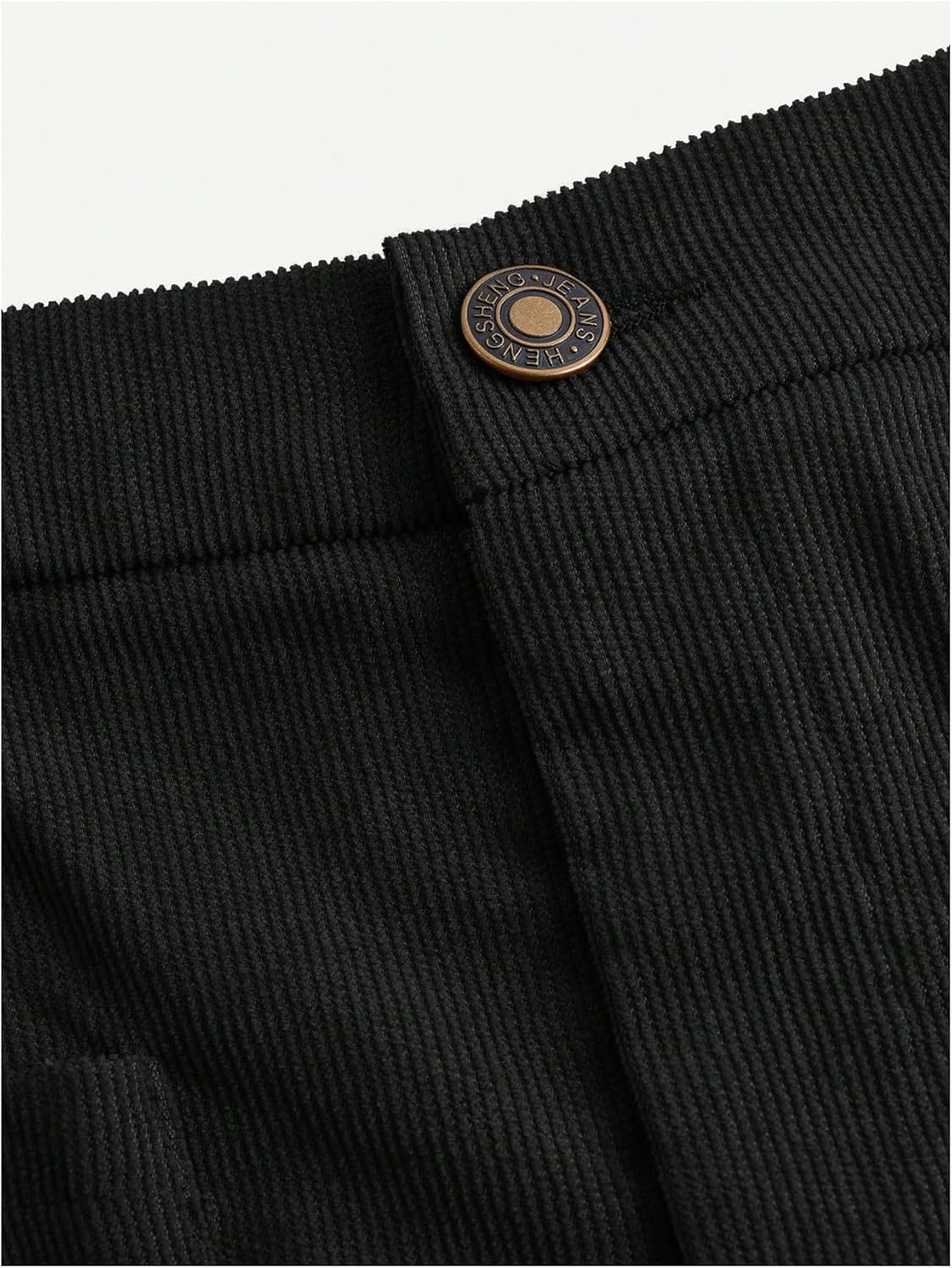 OYOANGLE Girl's Corduroy Pants Button Elastic Waist Straight Leg Casual Trousers with Pockets - Image 3