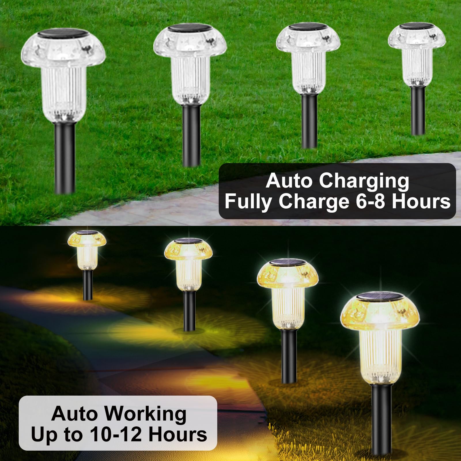 hixyer Mushroom Solar Lights Outdoor Garden 8 Pack - Image 4