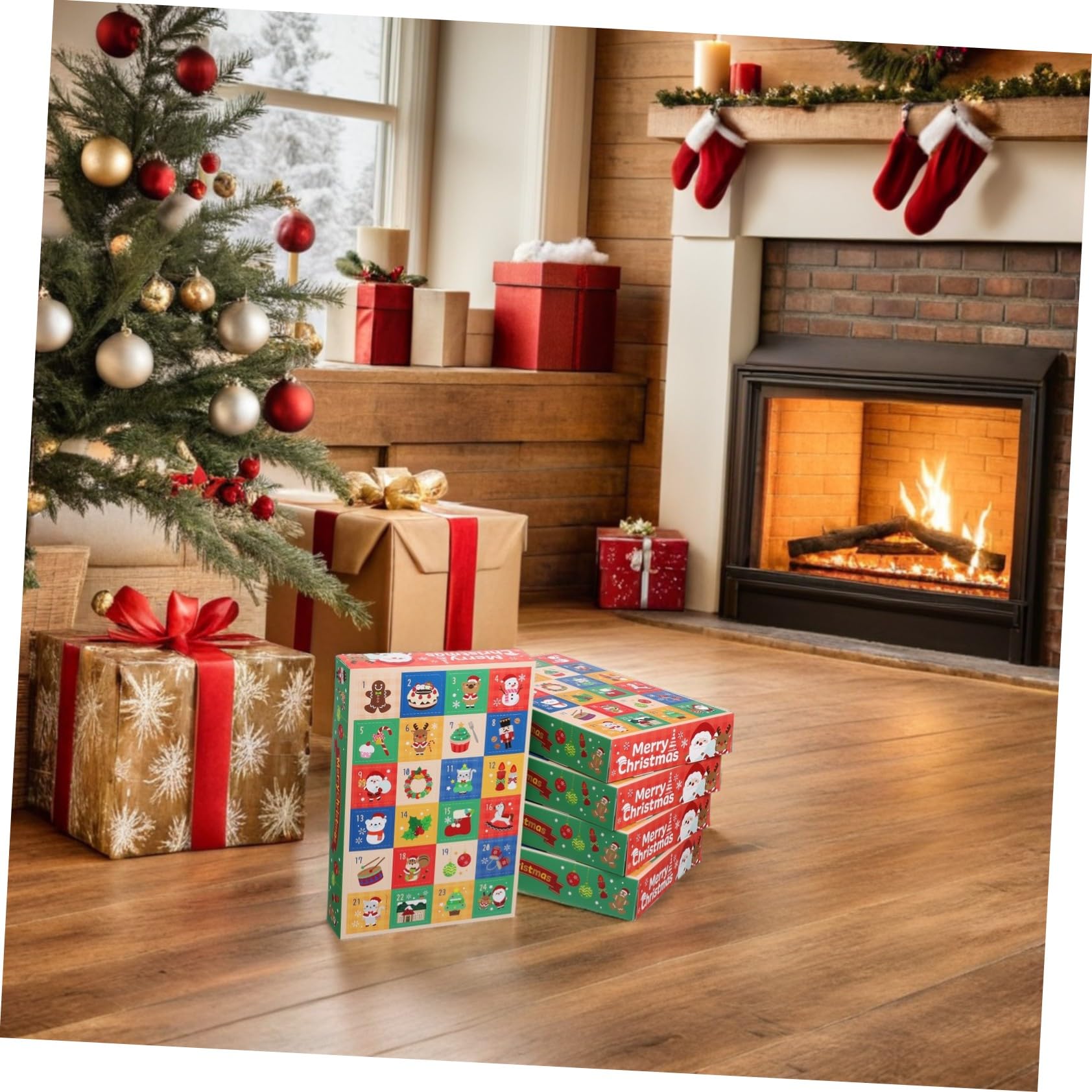 FUTUREORYY Befüllbare Adventskalender Boxen 15 Stück mit 24 Fächern Selbstgemacht Weihnachtskalender für Festliche Stimmung und Geschenkideen für Kinder und Erwachsene