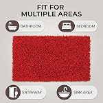 CC CAIHONG Home Bath Rug Original Luxury TPR Chenille Bathroom Rug Mat (32'' X 20''), Extra Soft and Absorbent Shaggy Rugs, Machine Wash/Dry, Perfect Plush Carpet Mats for Tub, Shower, and Room (Red)