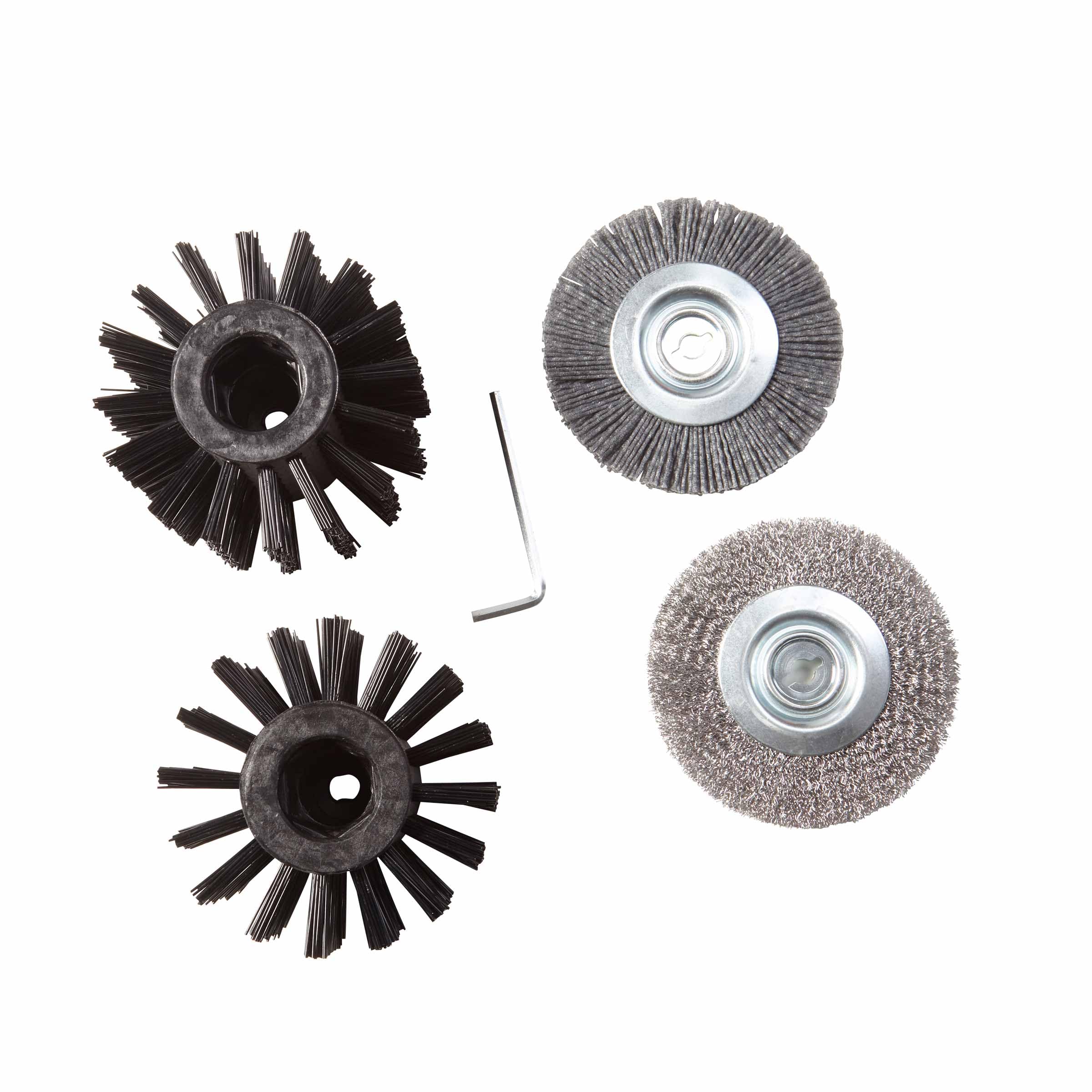 Limpiador de suelo eléctrico con cepillos intercambiables | Para suelos duros y juntas | Incl. Cepillo de nylon y alambre de acero | Mango telescópico, ajustable | 230 V | Para