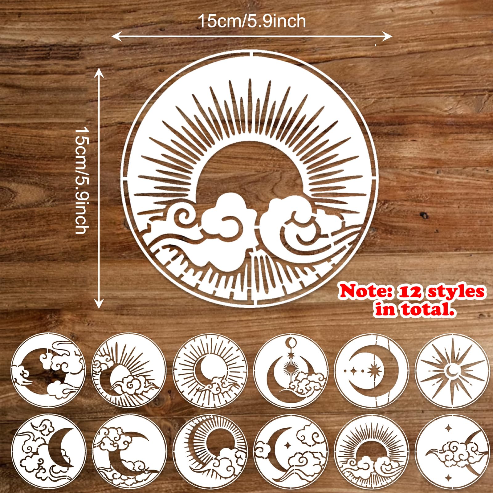 KASESSS 12 Pcs Starry Sky Stencils for Painting, Hollow Stencil, Plastic Stencils for Crafts Reusable Drawing Stencils Art Painting Templates DIY Stencils for Kids Wall Scrapbook Furniture Bags Decor - Image 2