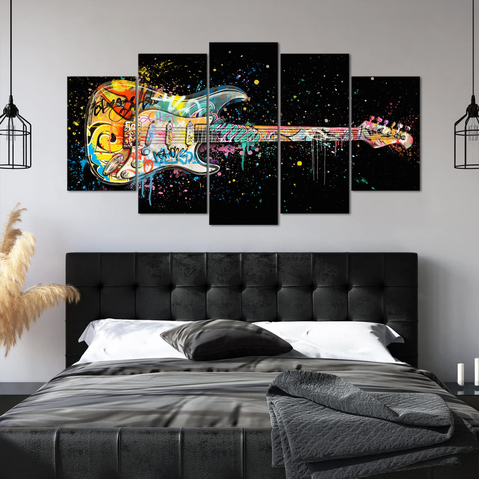 Amazon.co.jp: HOMEOART 音楽 壁装飾 グラフィティ 壁アート ギター