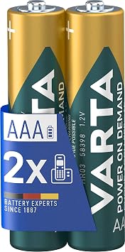 Varta AAA Ni-Mh Rechargeable Battery 800mAh, 2 Batteries