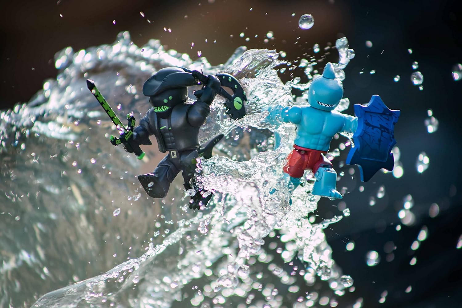 Roblox Action Figures - A Pirate's Tale: Shark People Game Pack with 2 Figures and Accessories, Includes Exclusive Virtual Item, Ages 6+