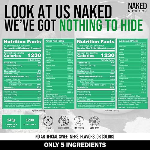 Miniatura 13 de NAKED Vegan Mass - Mantequilla de cacahuete de chocolate - 1,290 calorías, nada artificial, chocolate natural PB, proteína en polvo, sin OMG, sin