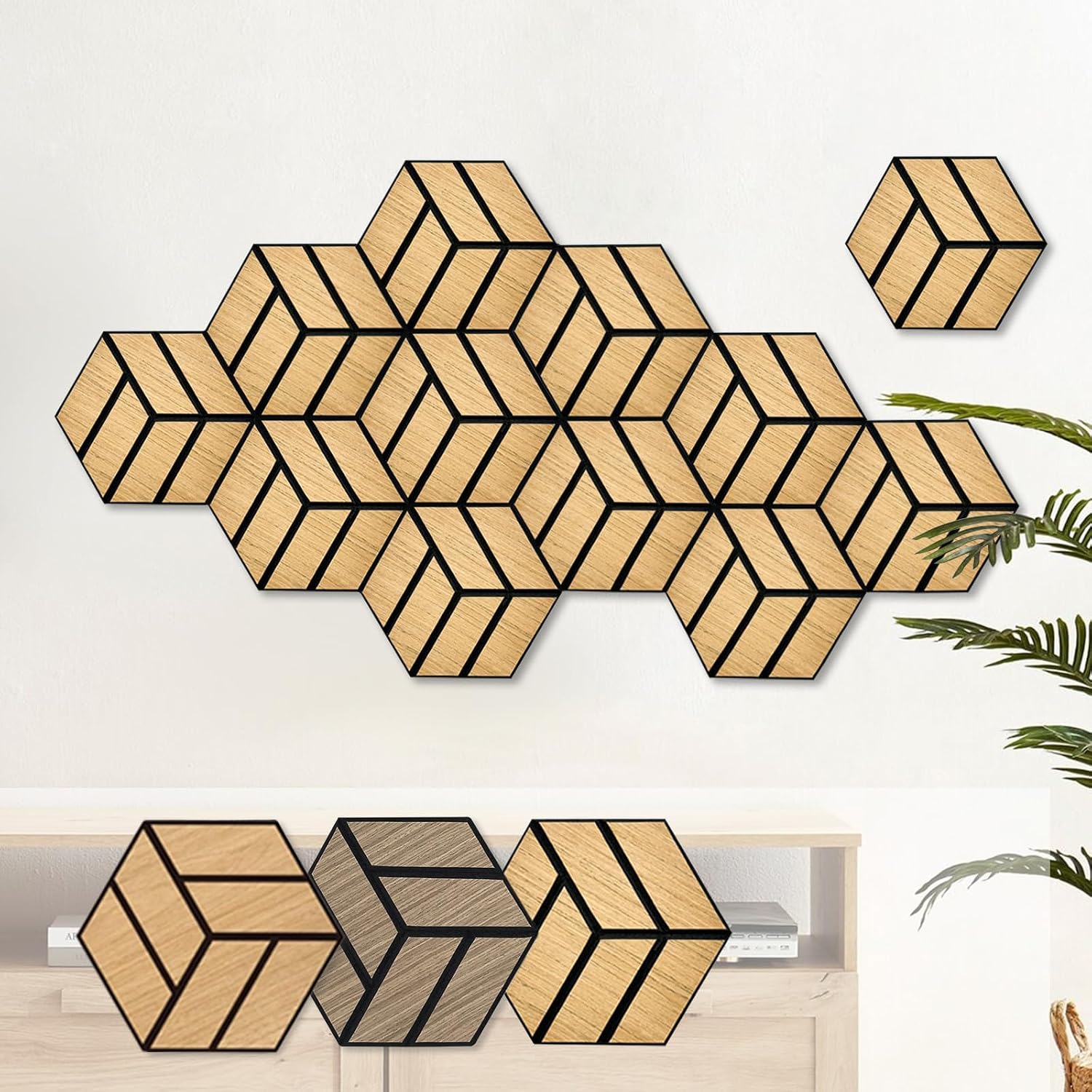 Curated visual reference: Amazon Com 12 Pack Acoustic Wood Wall Panels With Self Photo Inspiration