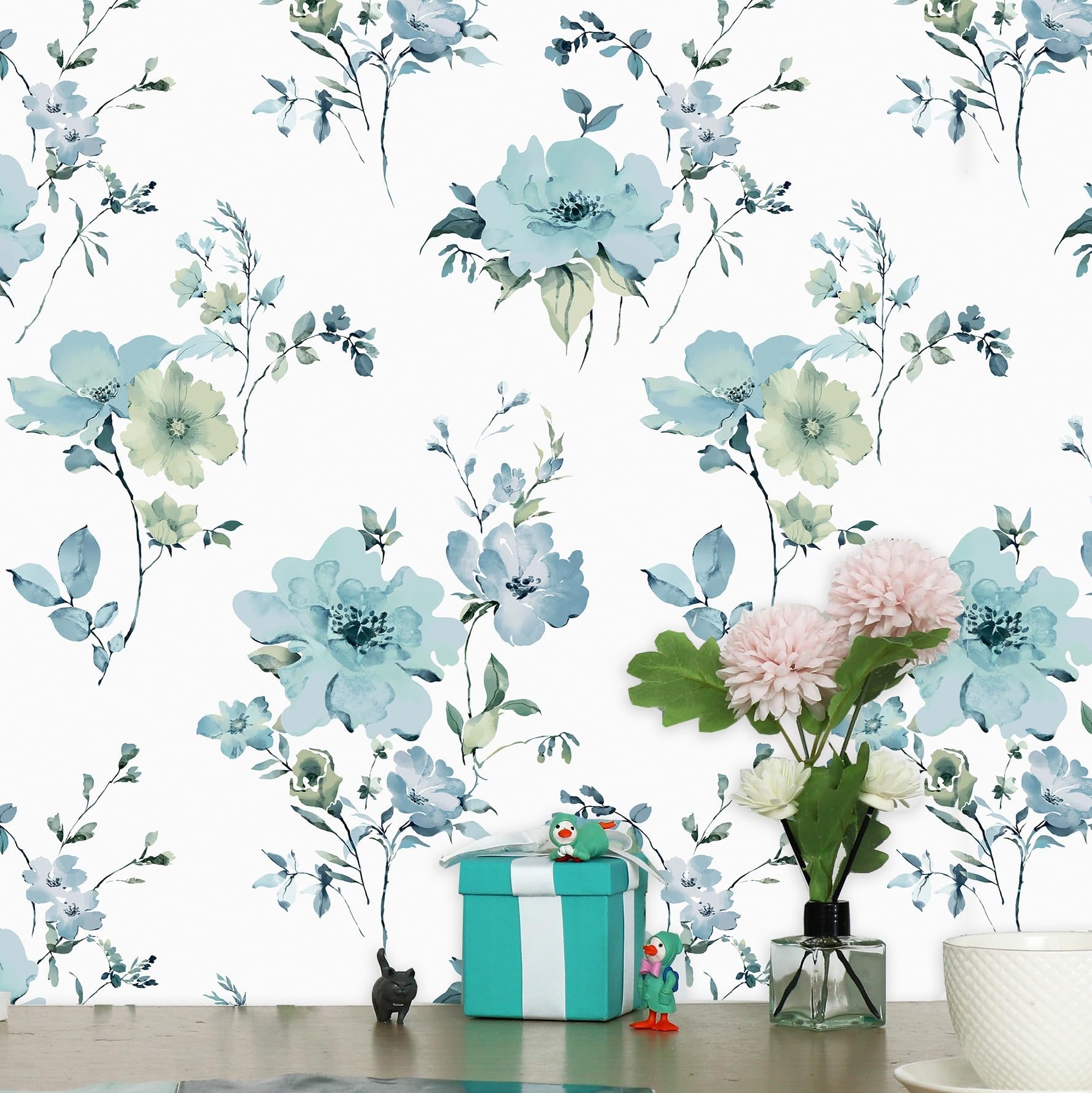 Veemoon Home Decor Floral Wallpaper Peel and Stick Self Adhesive